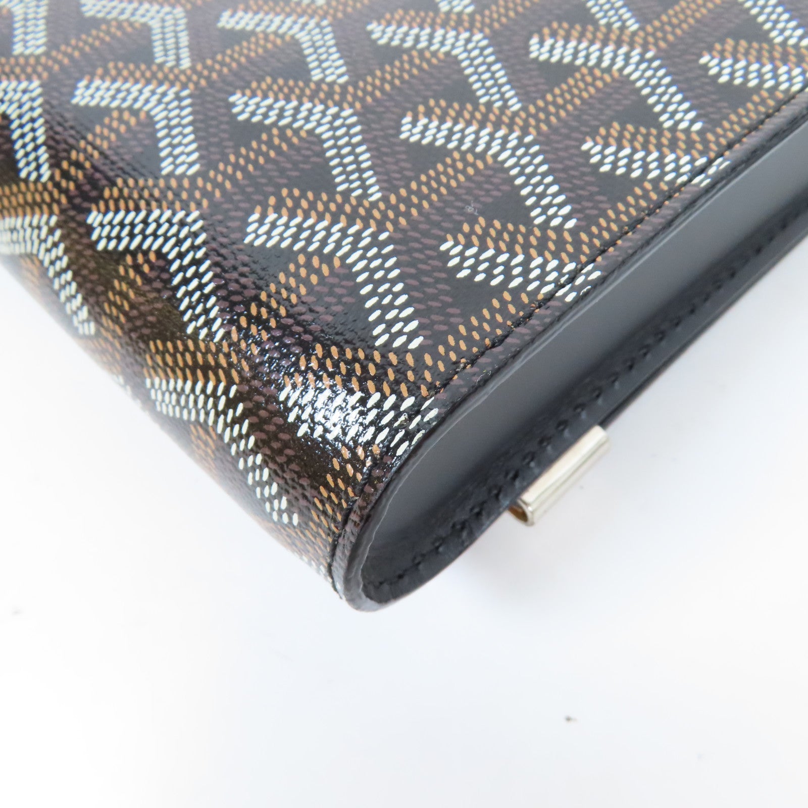 GOYARD 塗層帆布Monte Carlo銀扣肩背袋黑色