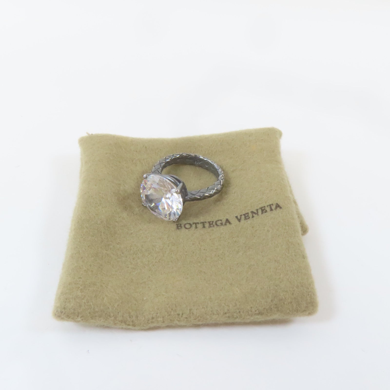 BOTTEGA VENETA 純銀/水晶Ring戒指US#6.25