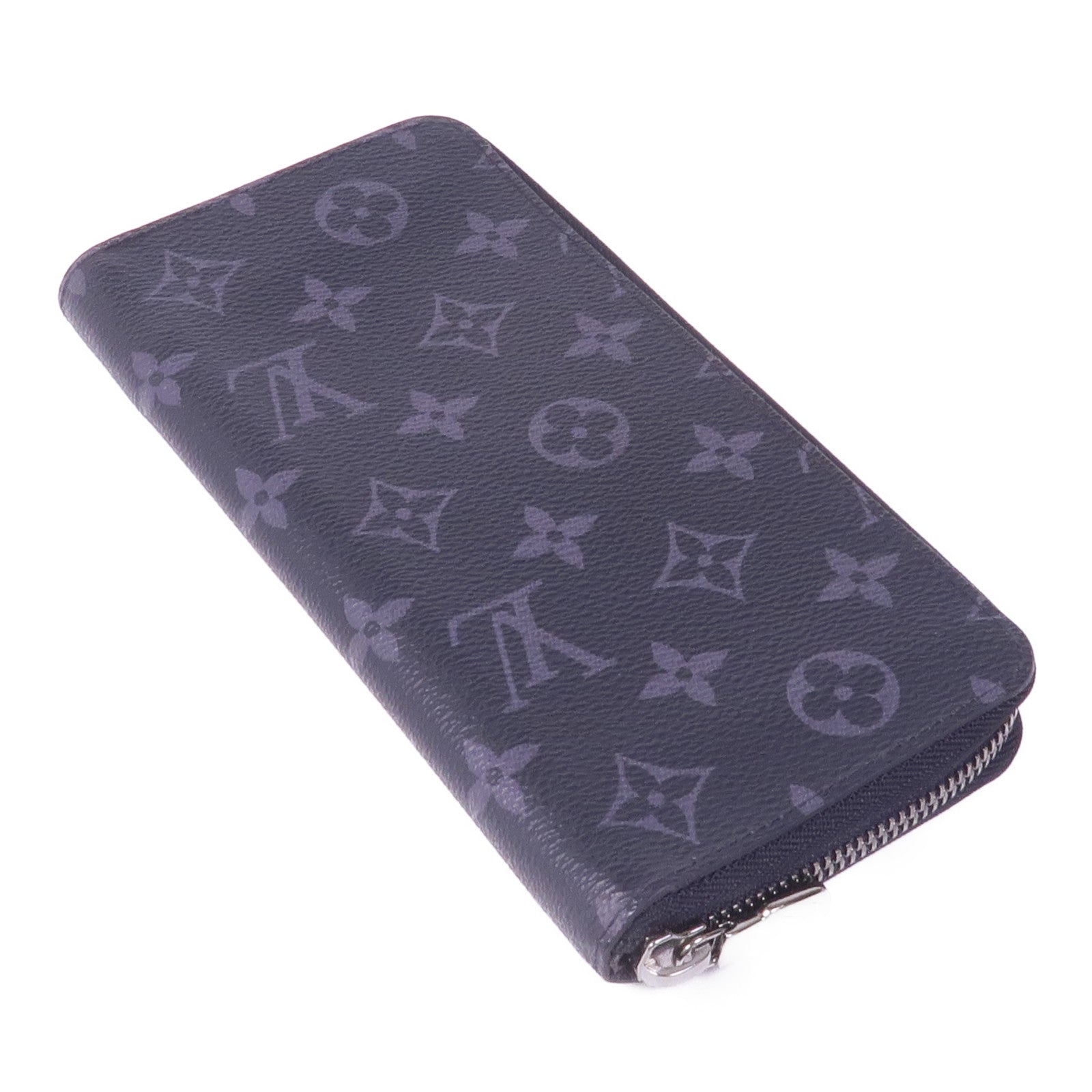 LOUIS VUITTON Monogram Eclipse Zippy Wallet Vertical銀扣長錢包
