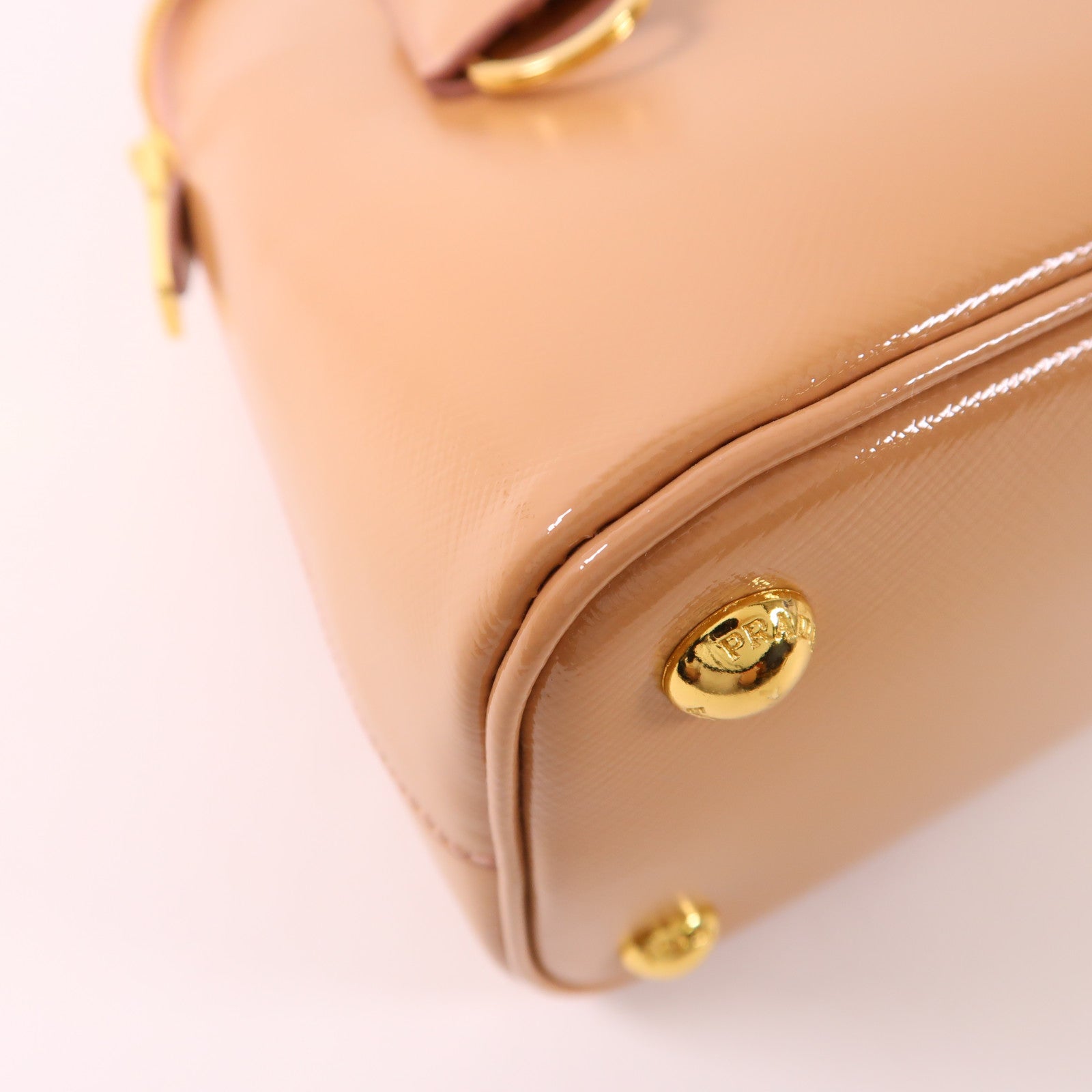 PRADA 漆皮皮革2 Way Shoulder Bag金扣手挽肩背兩用袋