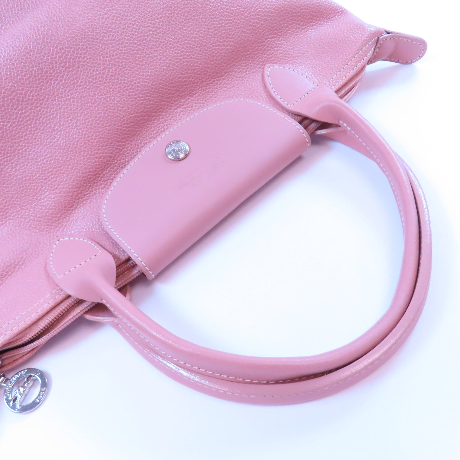 Longchamp 牛皮皮革Shoulder Bag金扣肩背袋粉紅色
