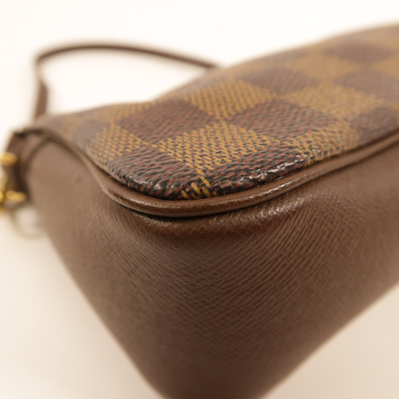 LOUIS VUITTON LV Pochette Accessory Pouch with handle N51982 Damier Ebene  Brown