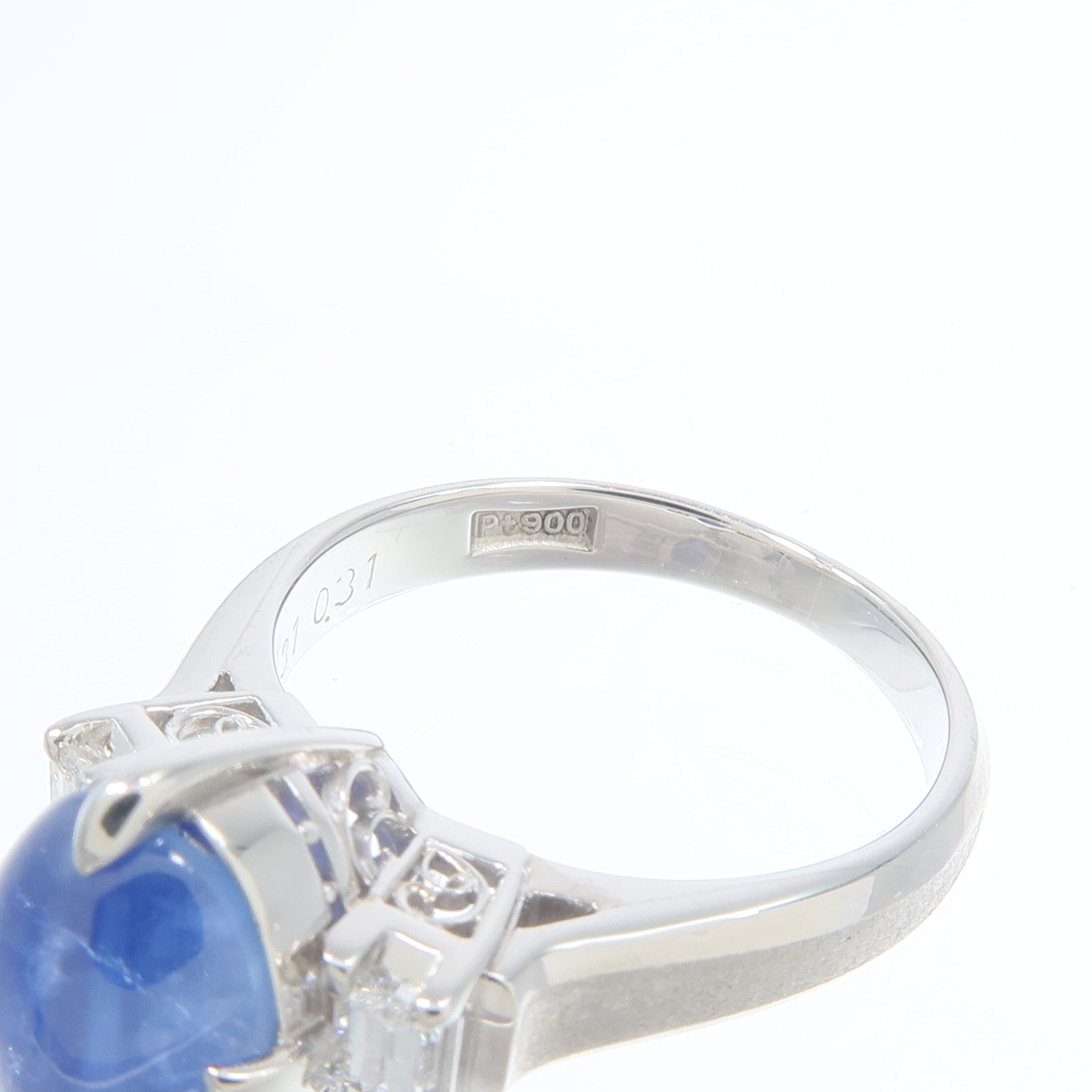 JEWELRY PT900鉑金Star Sapphire Diamond Ring星光藍寶石/鑽石戒指