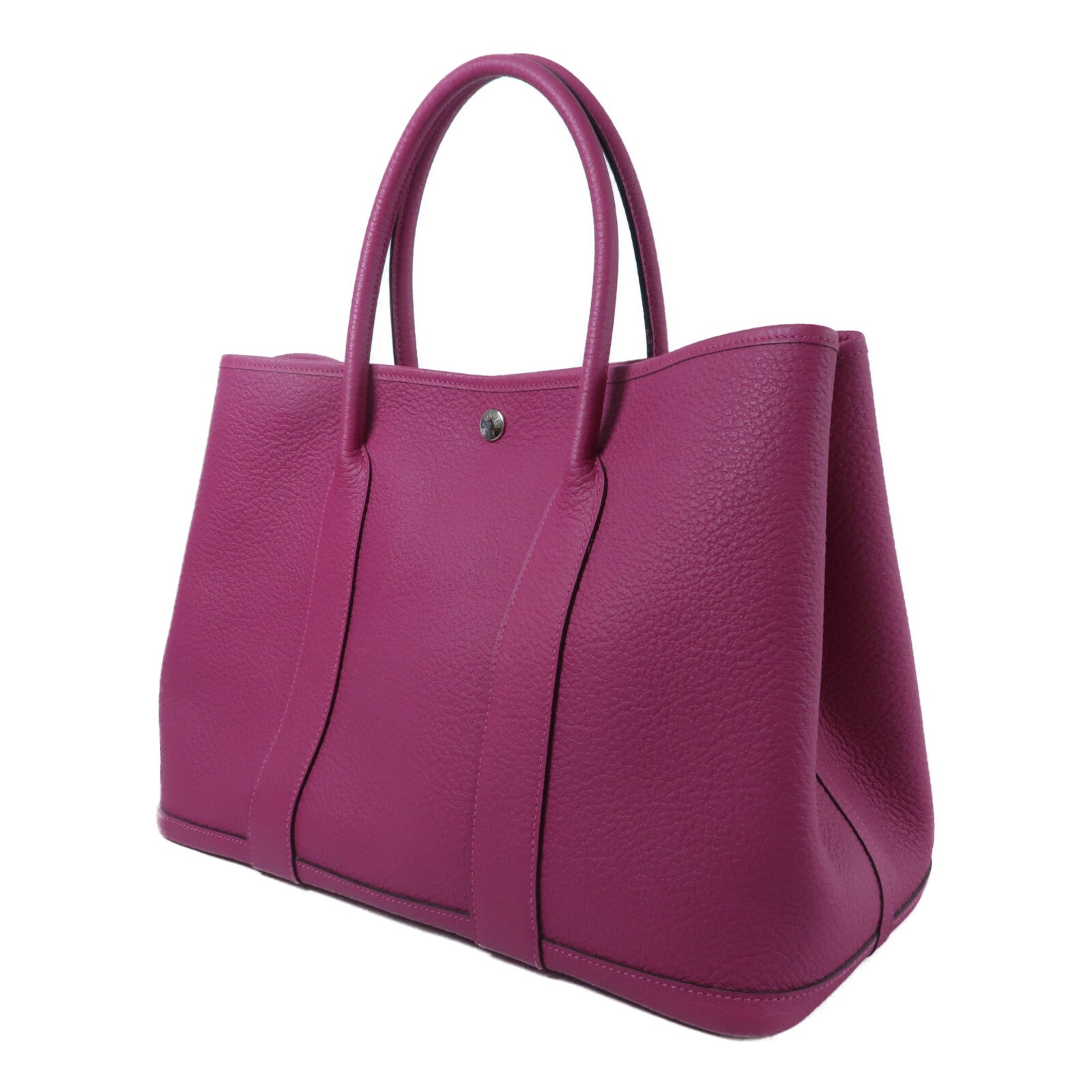 HERMES Country皮革Garden Party PM手挽袋Rose Pourpre