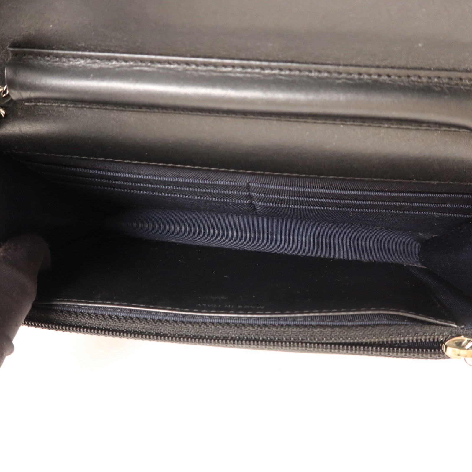 CHANEL 牛皮皮革WOC Wallet On Chain銀扣鏈帶肩背袋