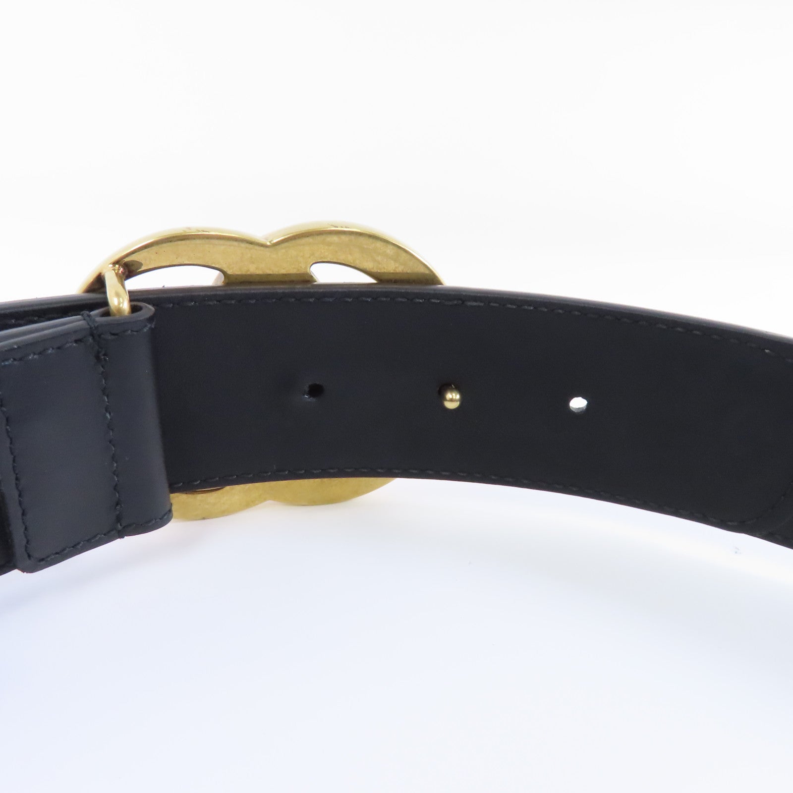 GUCCI PVC Belt 90cm金扣皮帶棕色