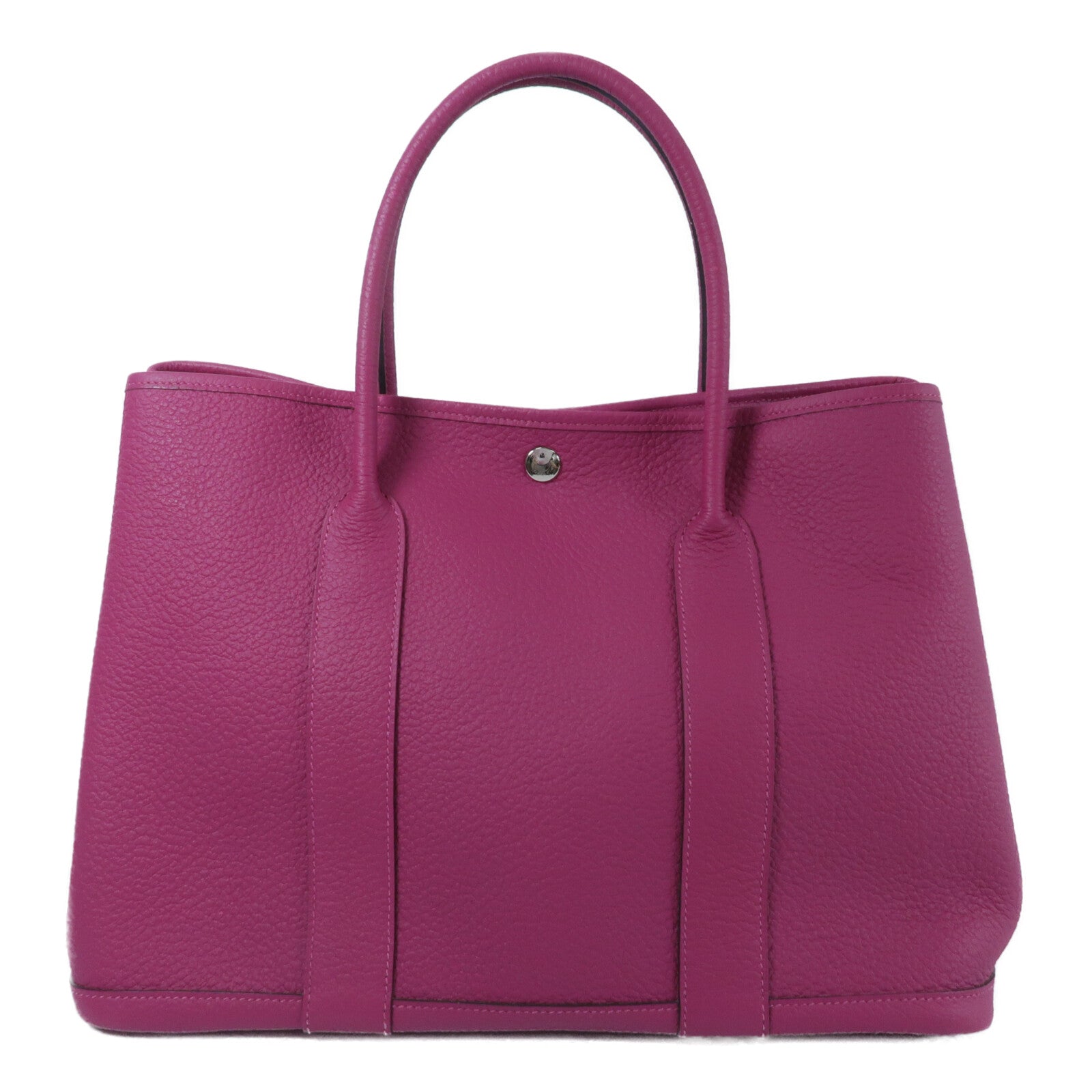 HERMES Country皮革Garden Party PM手挽袋Rose Pourpre