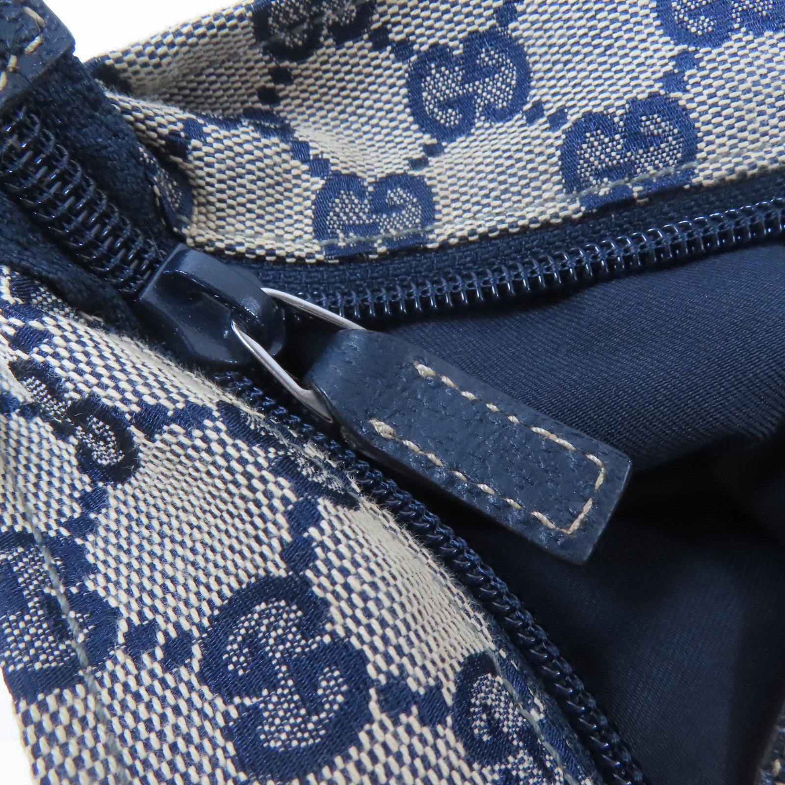 GUCCI 帆布Tote Bag銀扣手挽袋啡色/藍色