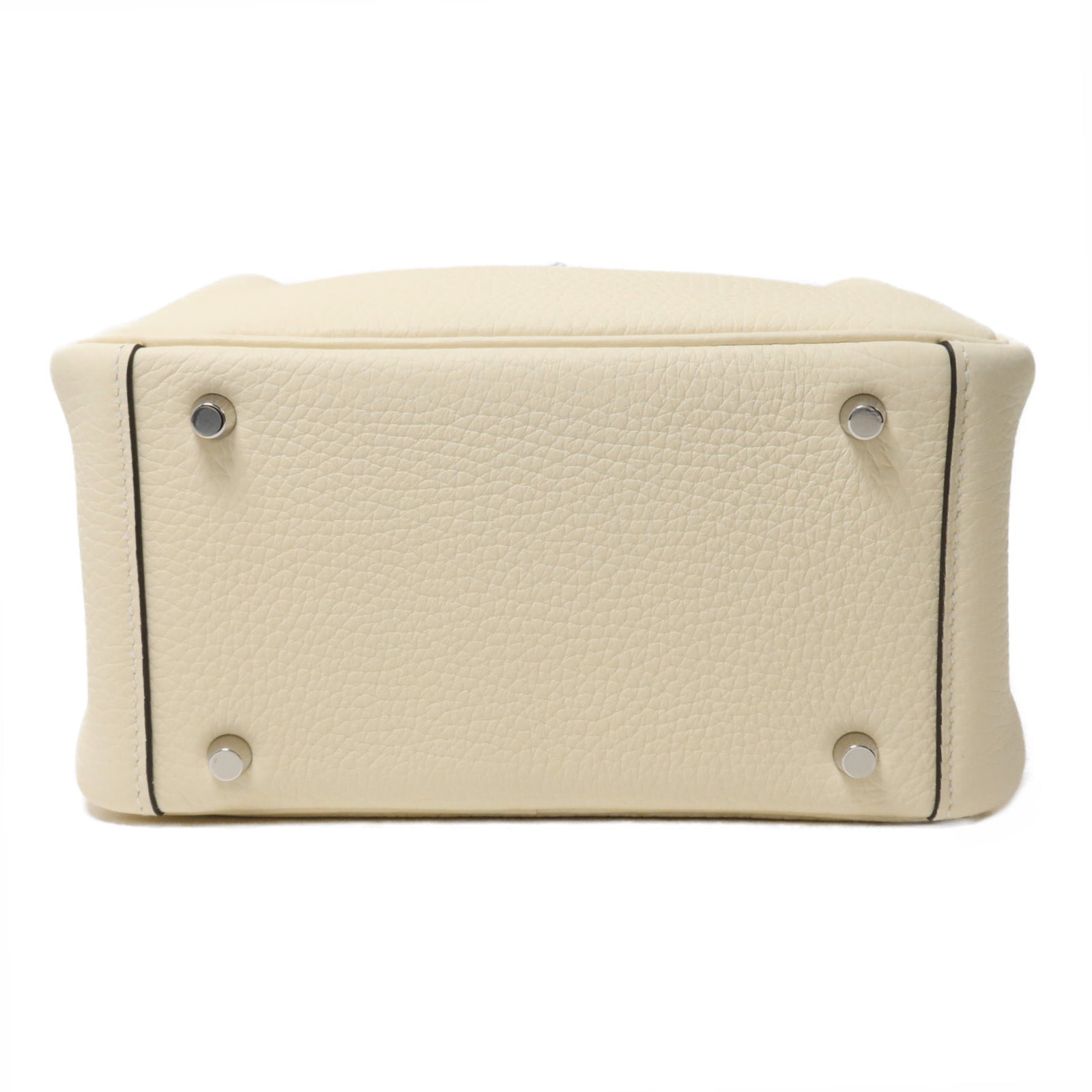 HERMES Clemence皮革Mini Lindy手挽肩背兩用袋Cream