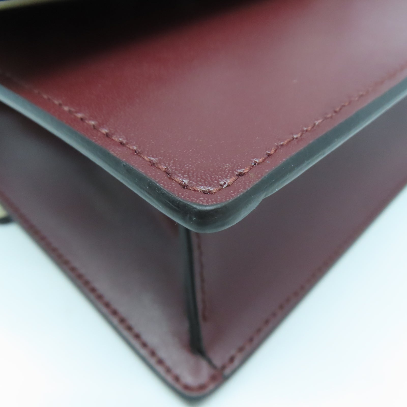 Salvatore Ferragamo 【激減優惠】牛皮皮革Shoulder Bag金扣鏈帶肩背袋酒紅色