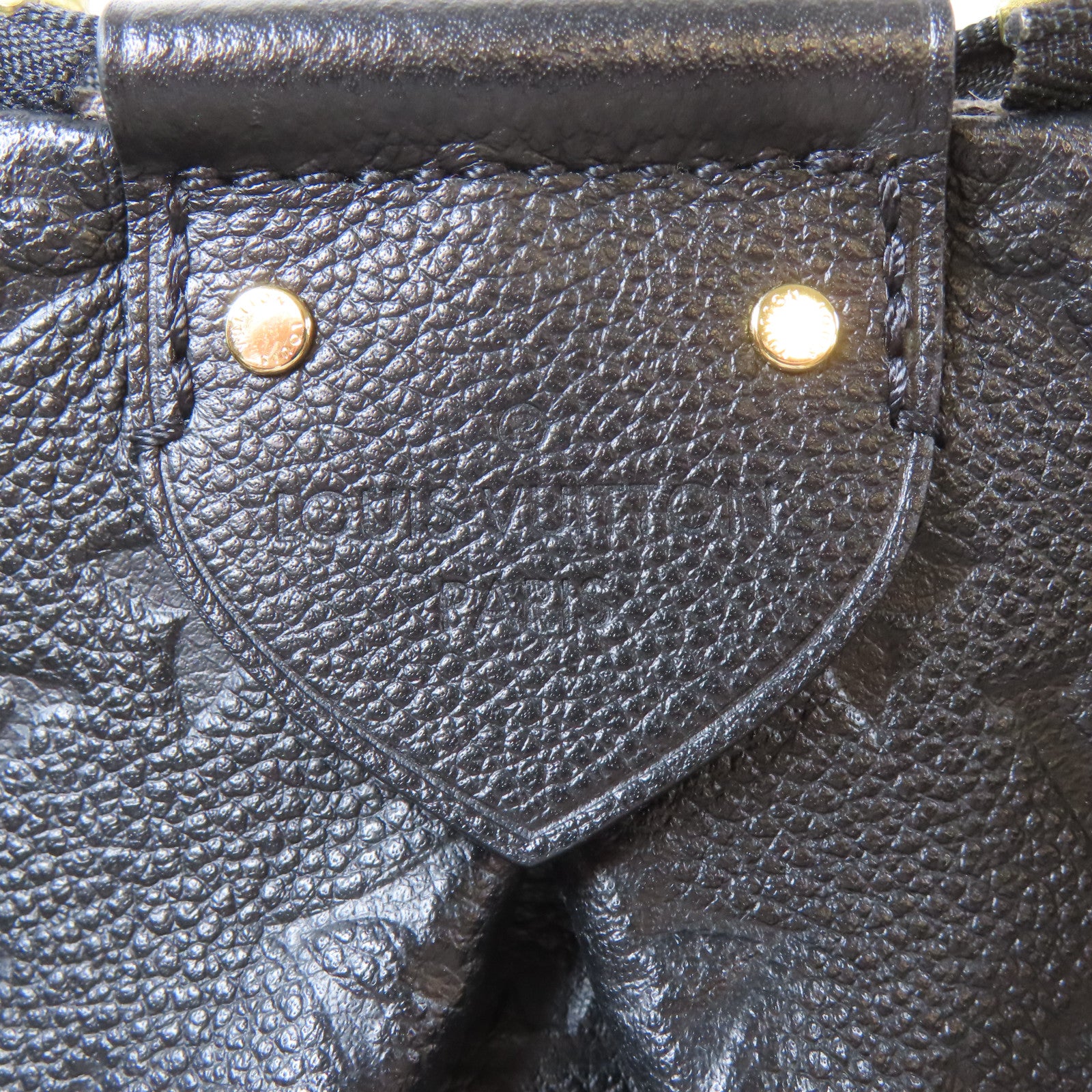 LOUIS VUITTON Monogram Empreinte Mazarine MM金扣手挽肩背兩用袋黑色