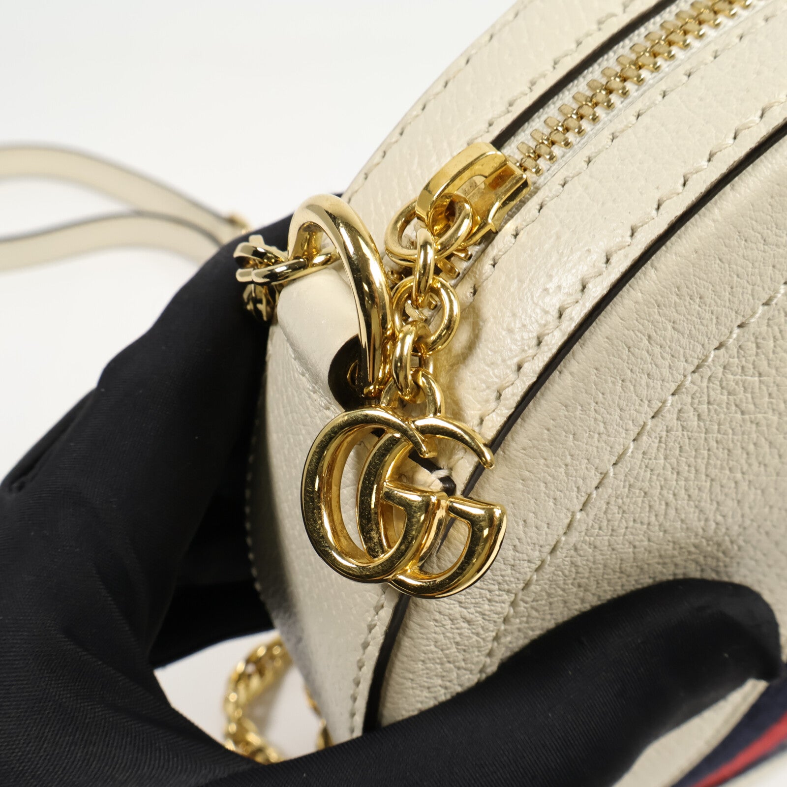 GUCCI 牛皮皮革Ophidia Mini GG Round Bag鏈帶肩背袋