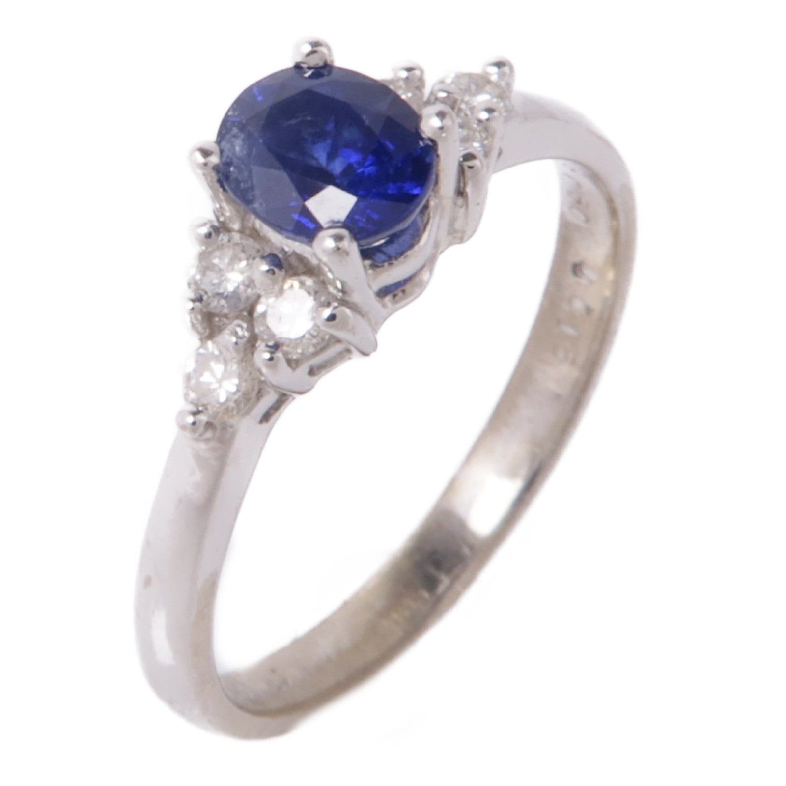 JEWELRY 【激減優惠】18K白金Sapphire/Diamond Ring藍寶石/鑽石戒指US#5