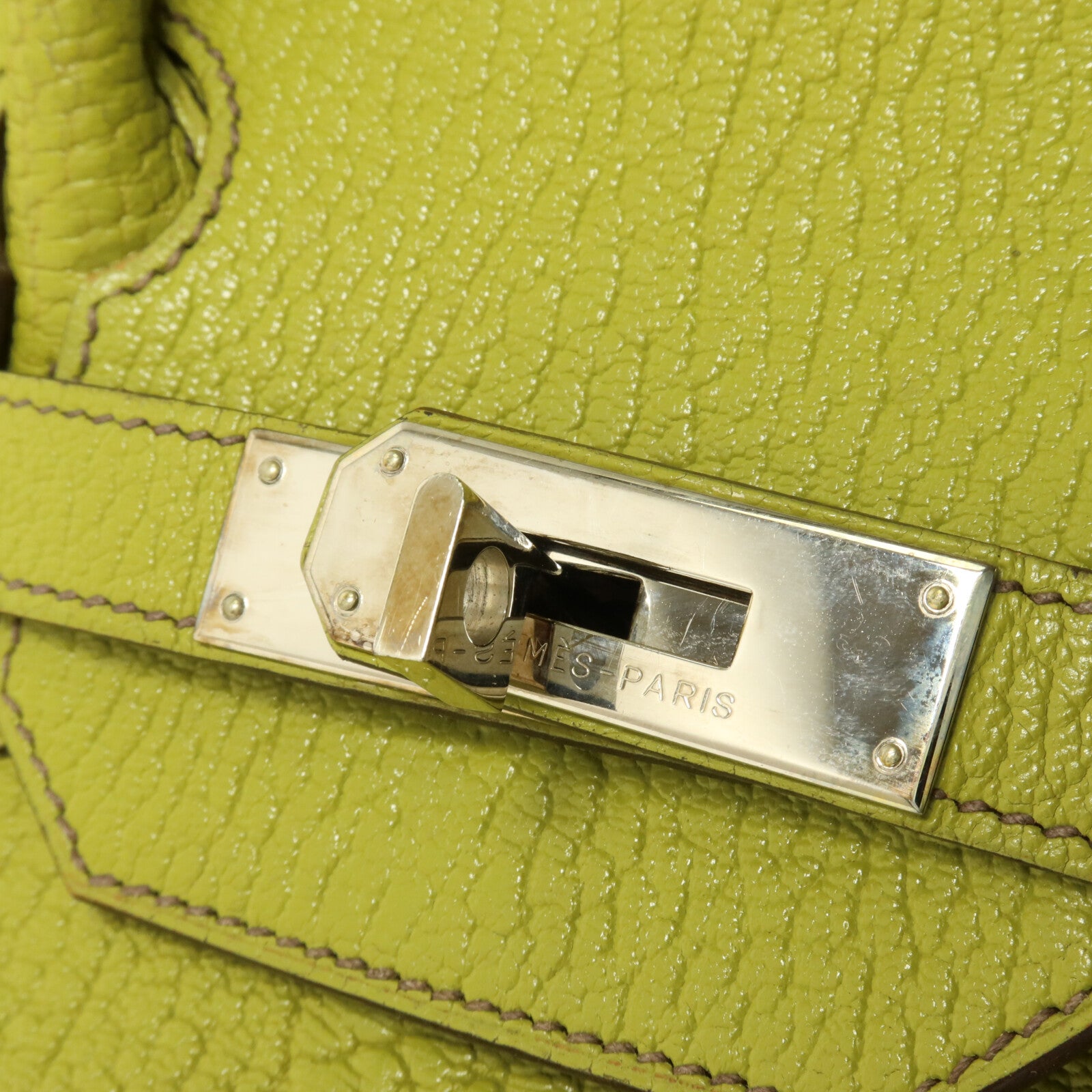 HERMES Chevre皮革Birkin 32 HAC手挽袋Vert Anis