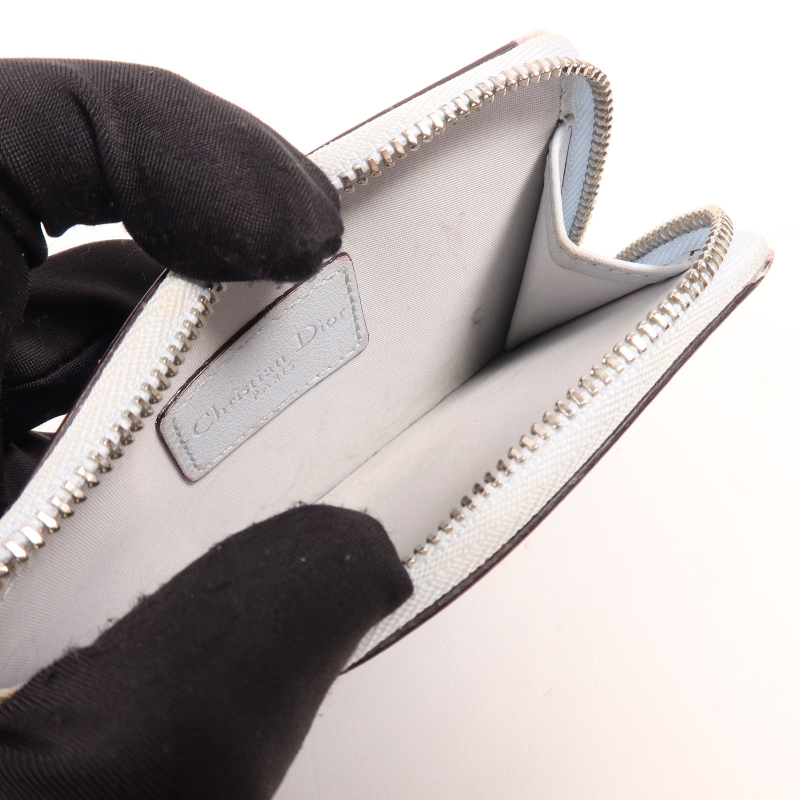 Dior 牛皮皮革Card Case銀扣卡片套