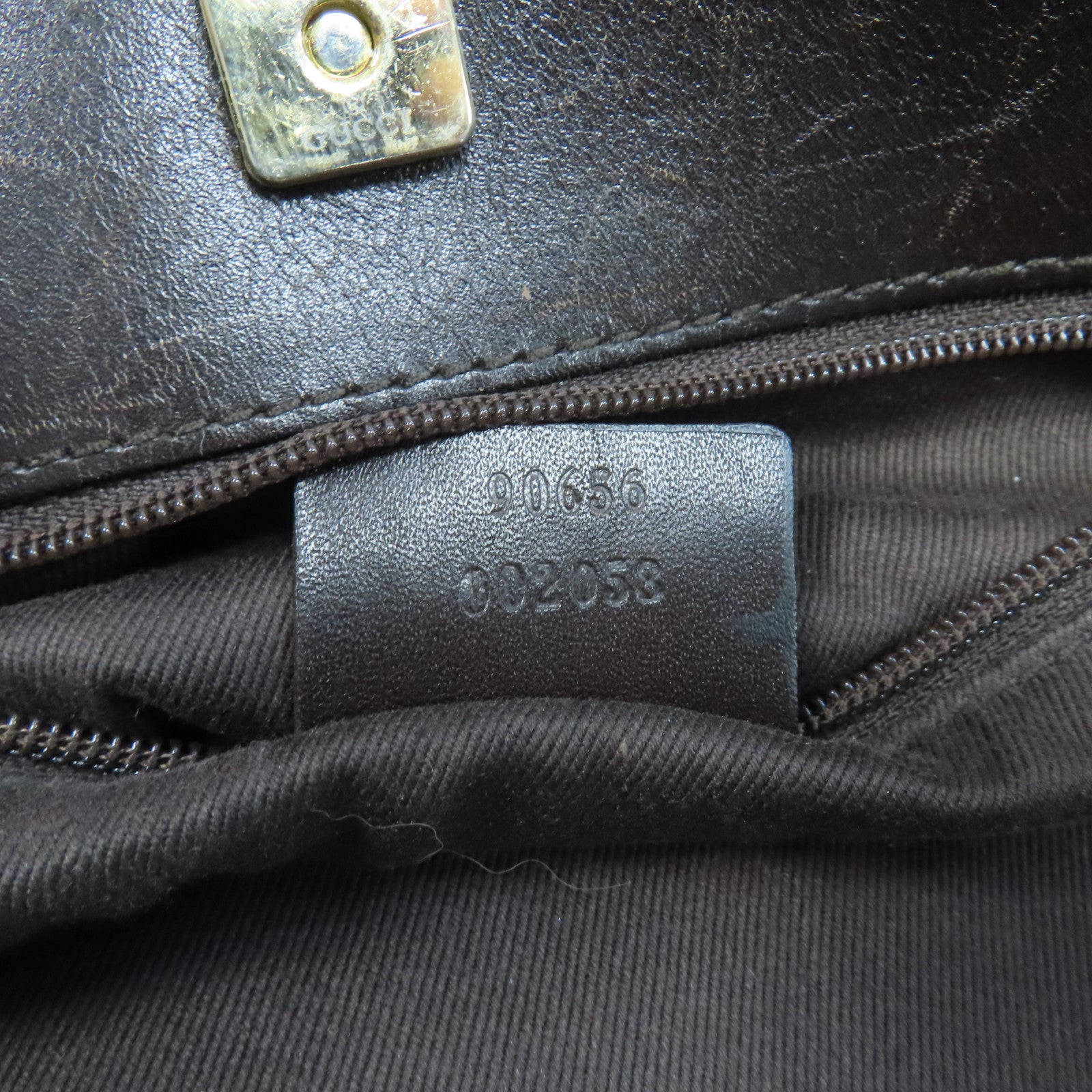 GUCCI 帆布Shoulder Bag金扣肩背袋啡色