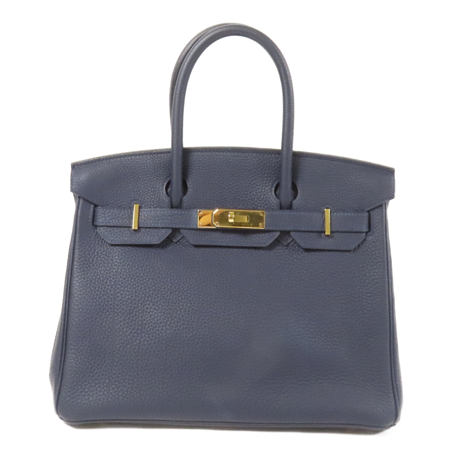 HERMES Togo皮革Birkin 30金扣手挽袋Bleu Nuit