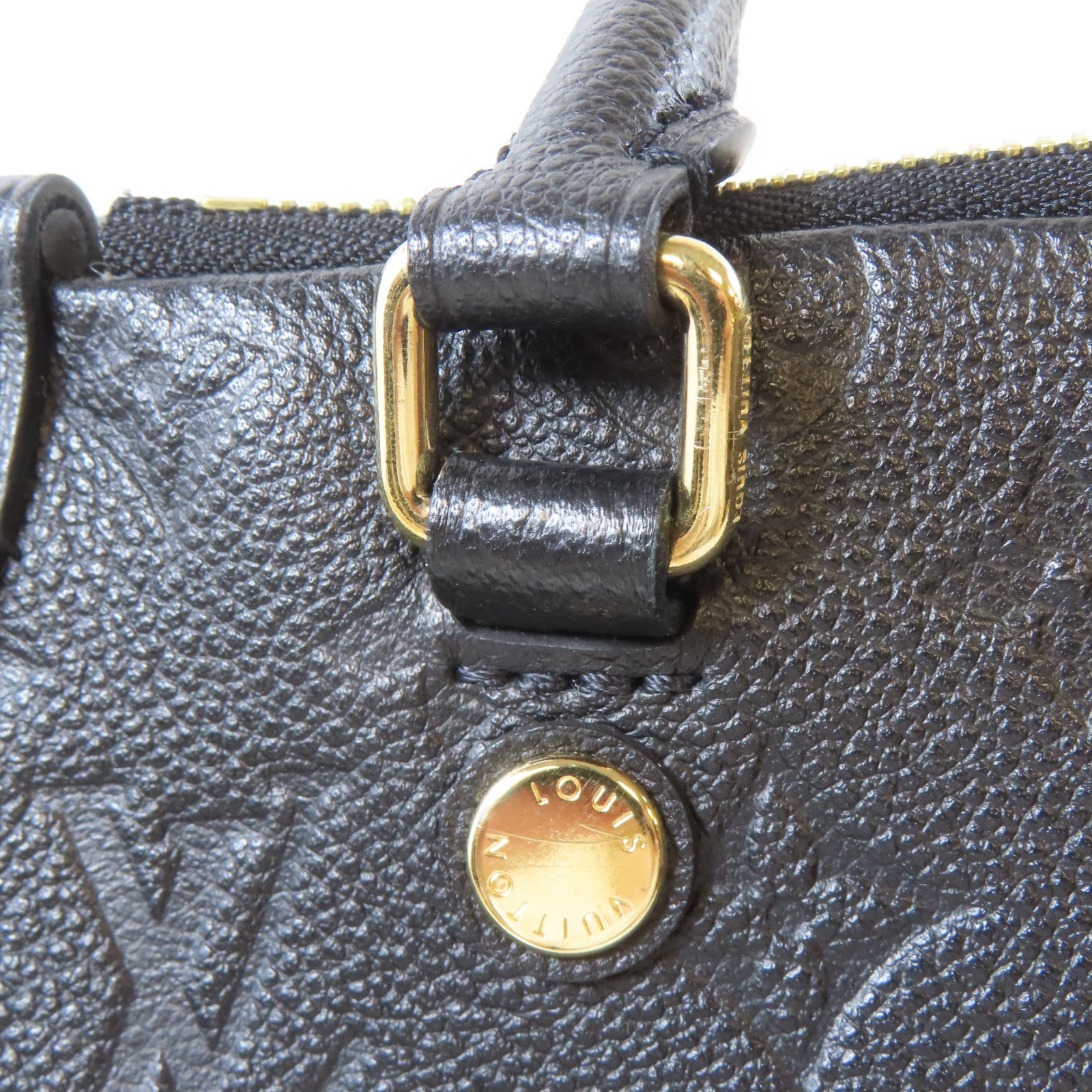 LOUIS VUITTON Monogram Empreinte Mazarine MM金扣手挽肩背兩用袋黑色