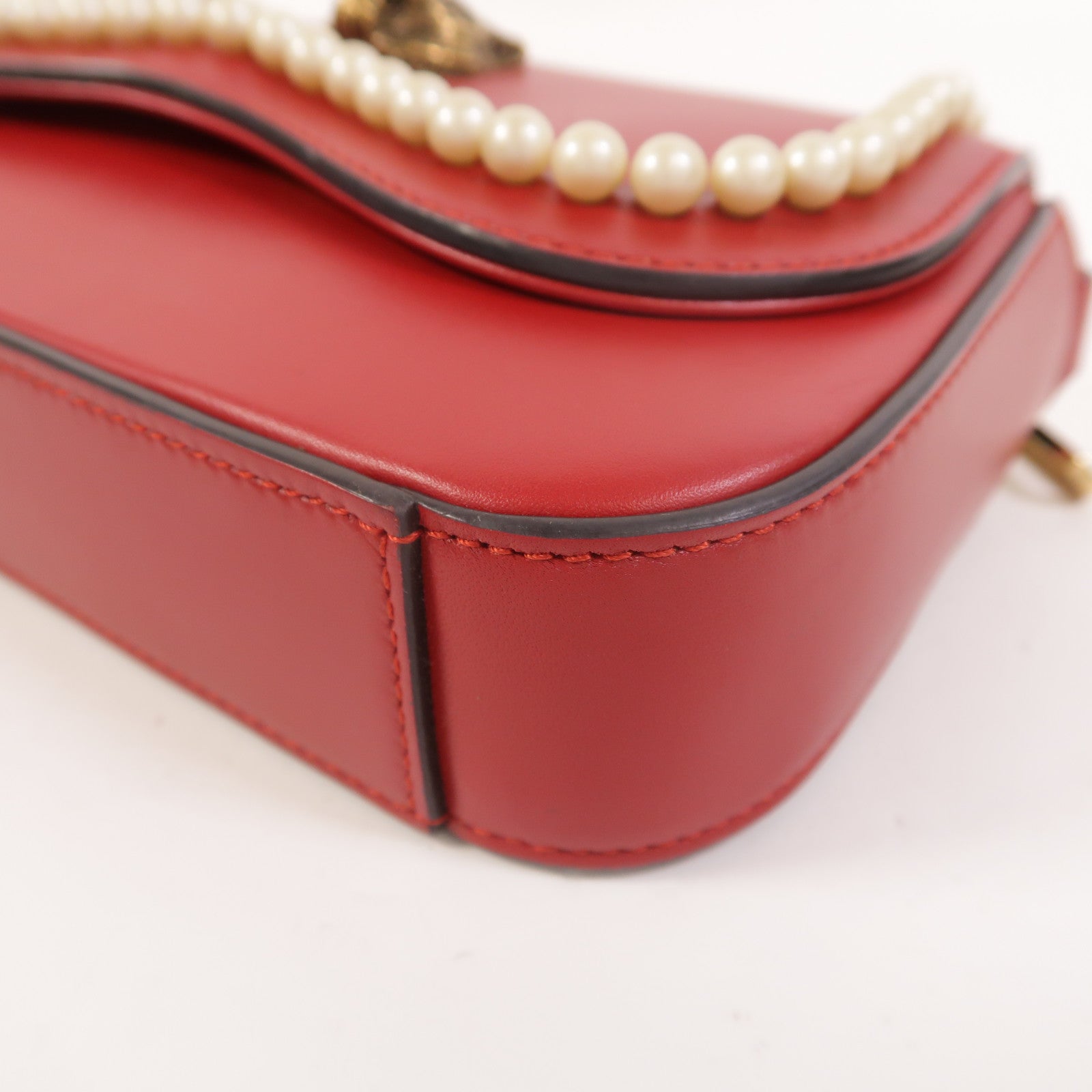 GUCCI 牛皮皮革Pearl Tiger Broadway手挽袋