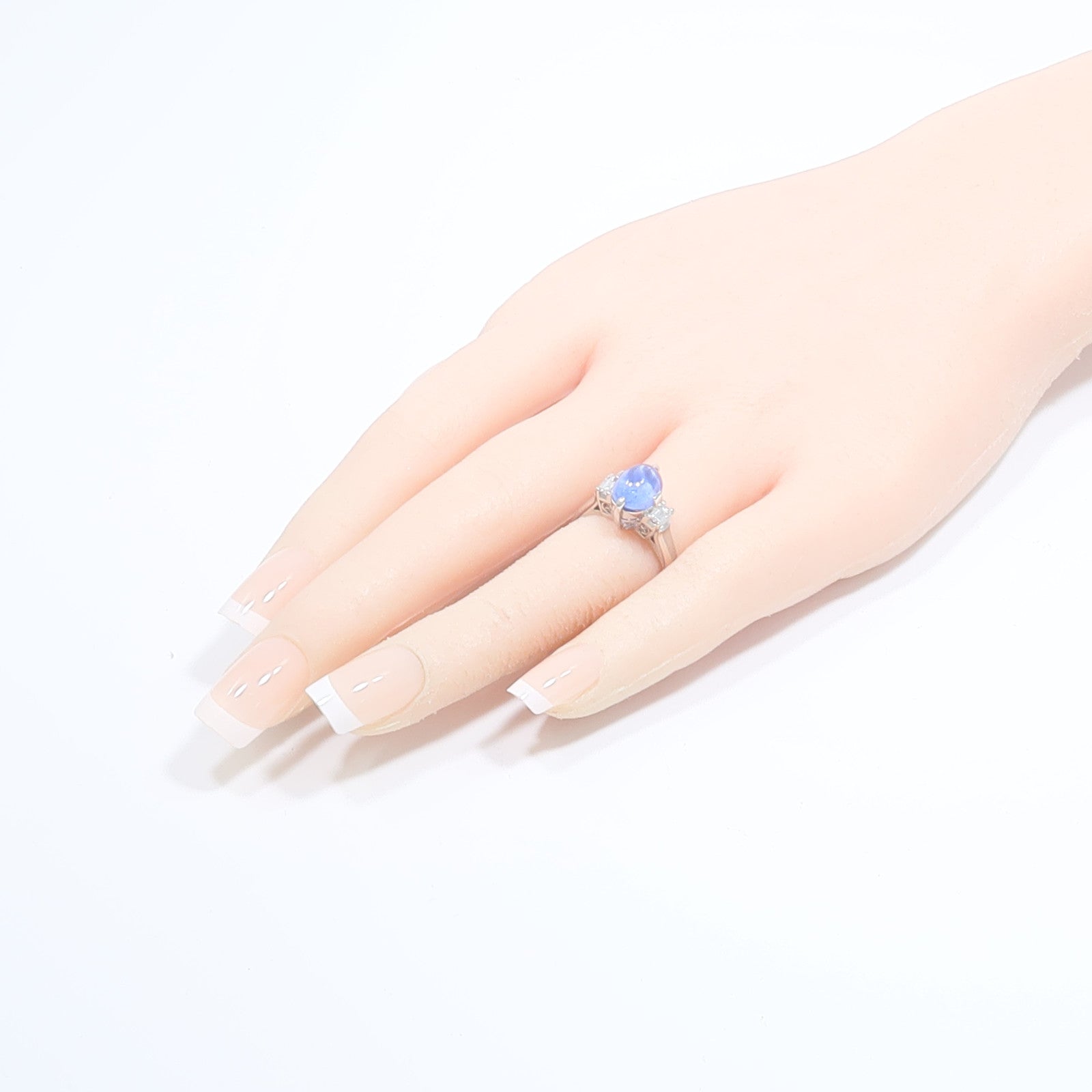 JEWELRY PT900鉑金Star Sapphire Diamond Ring星光藍寶石/鑽石戒指