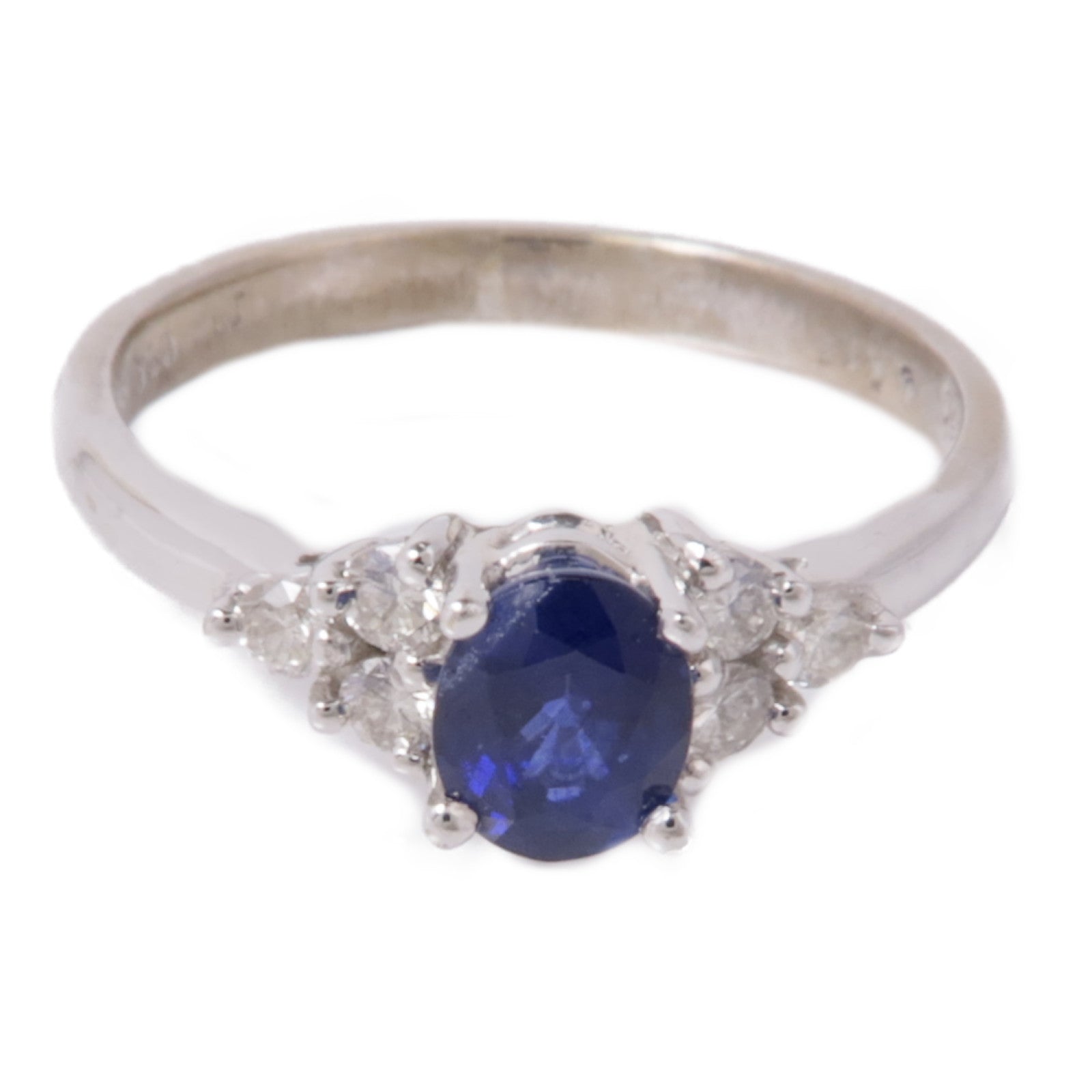 JEWELRY 【激減優惠】18K白金Sapphire/Diamond Ring藍寶石/鑽石戒指US#5