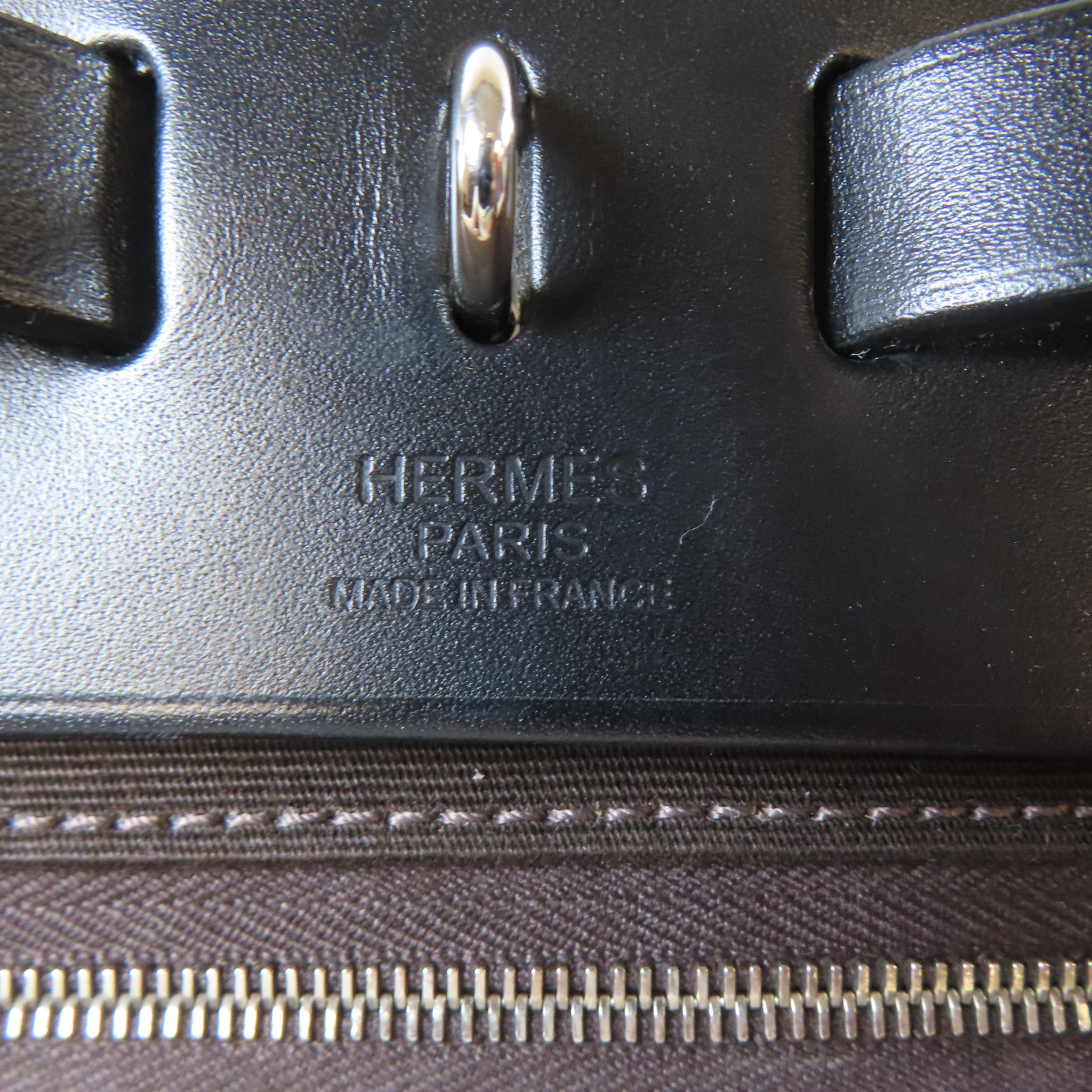 HERMES 【激減優惠】帆布Herbag PM銀扣手挽肩背兩用袋啡色