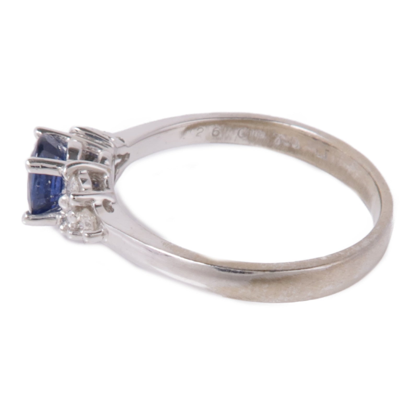 JEWELRY 【激減優惠】18K白金Sapphire/Diamond Ring藍寶石/鑽石戒指US#5