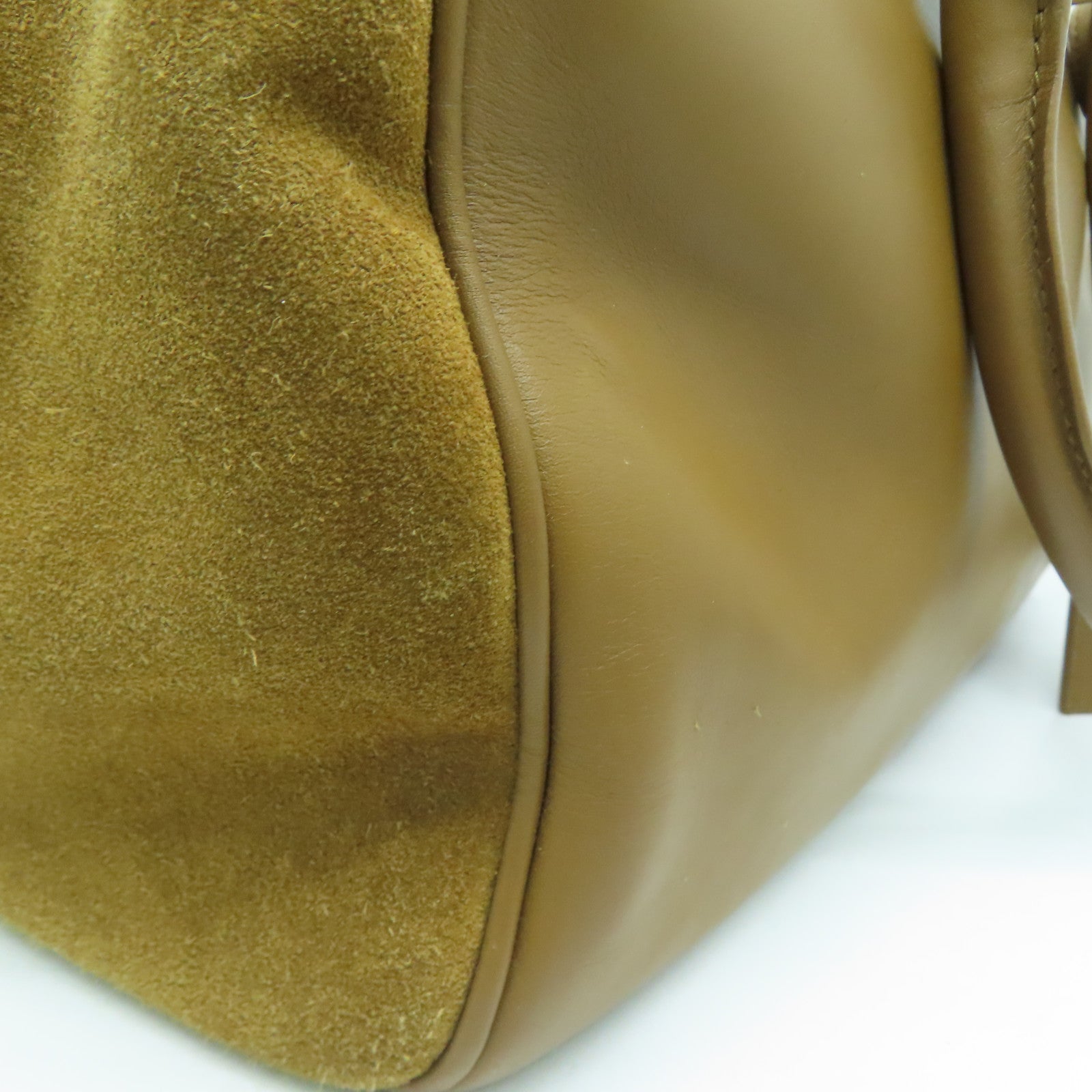 SAINT LAURENT 麂皮皮革2way Shoulder金扣手挽肩背两用袋啡色