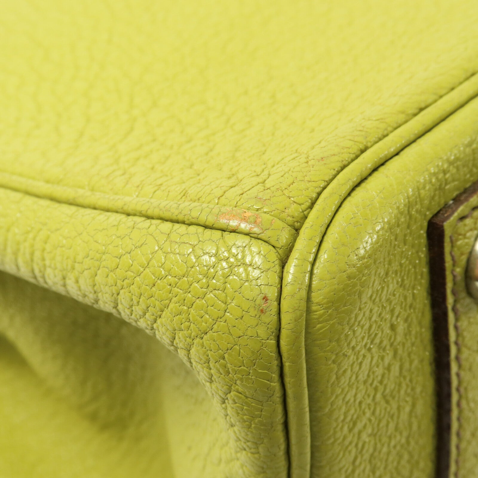 HERMES Chevre皮革Birkin 32 HAC手挽袋Vert Anis
