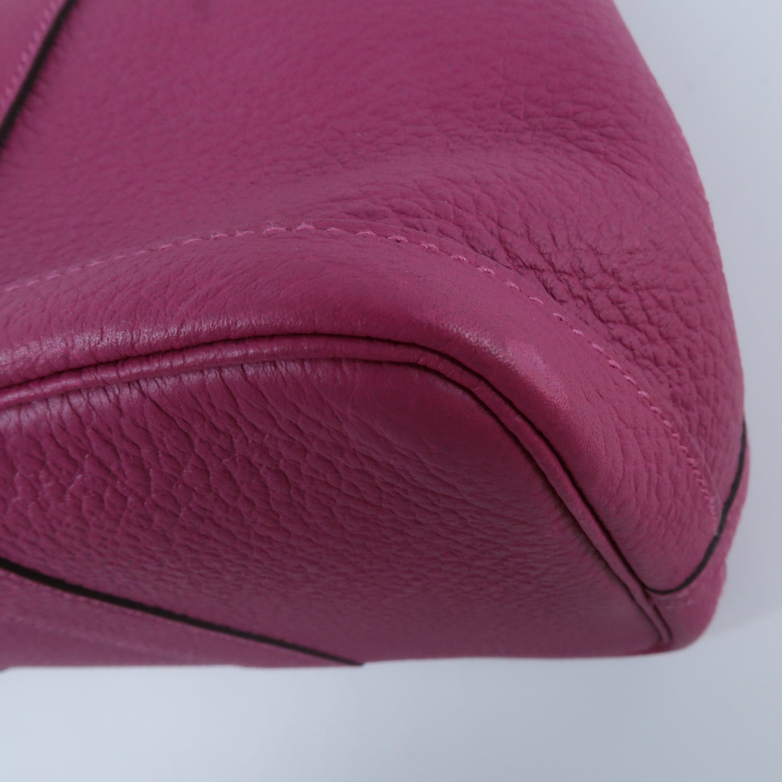 HERMES Country皮革Garden Party PM手挽袋Rose Pourpre