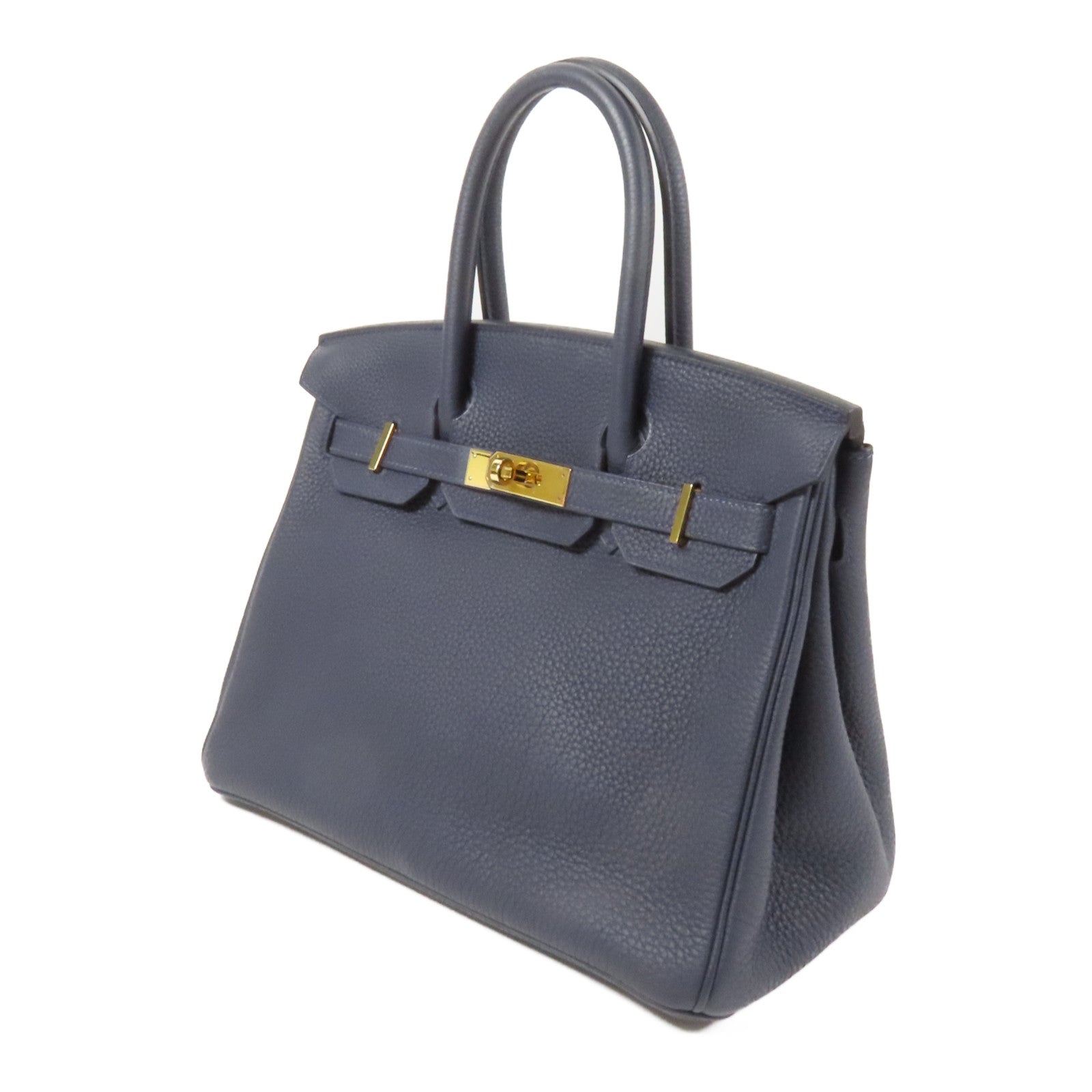 HERMES Togo皮革Birkin 30金扣手挽袋Bleu Nuit