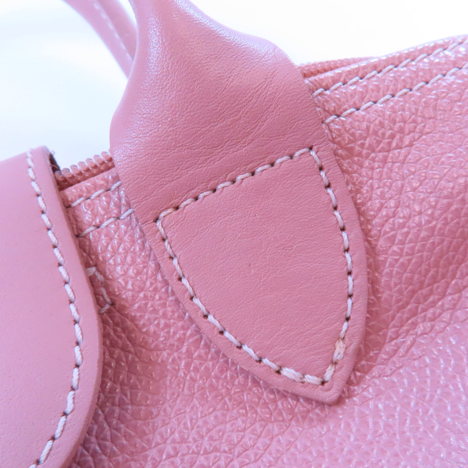 Longchamp 牛皮皮革Shoulder Bag金扣肩背袋粉紅色
