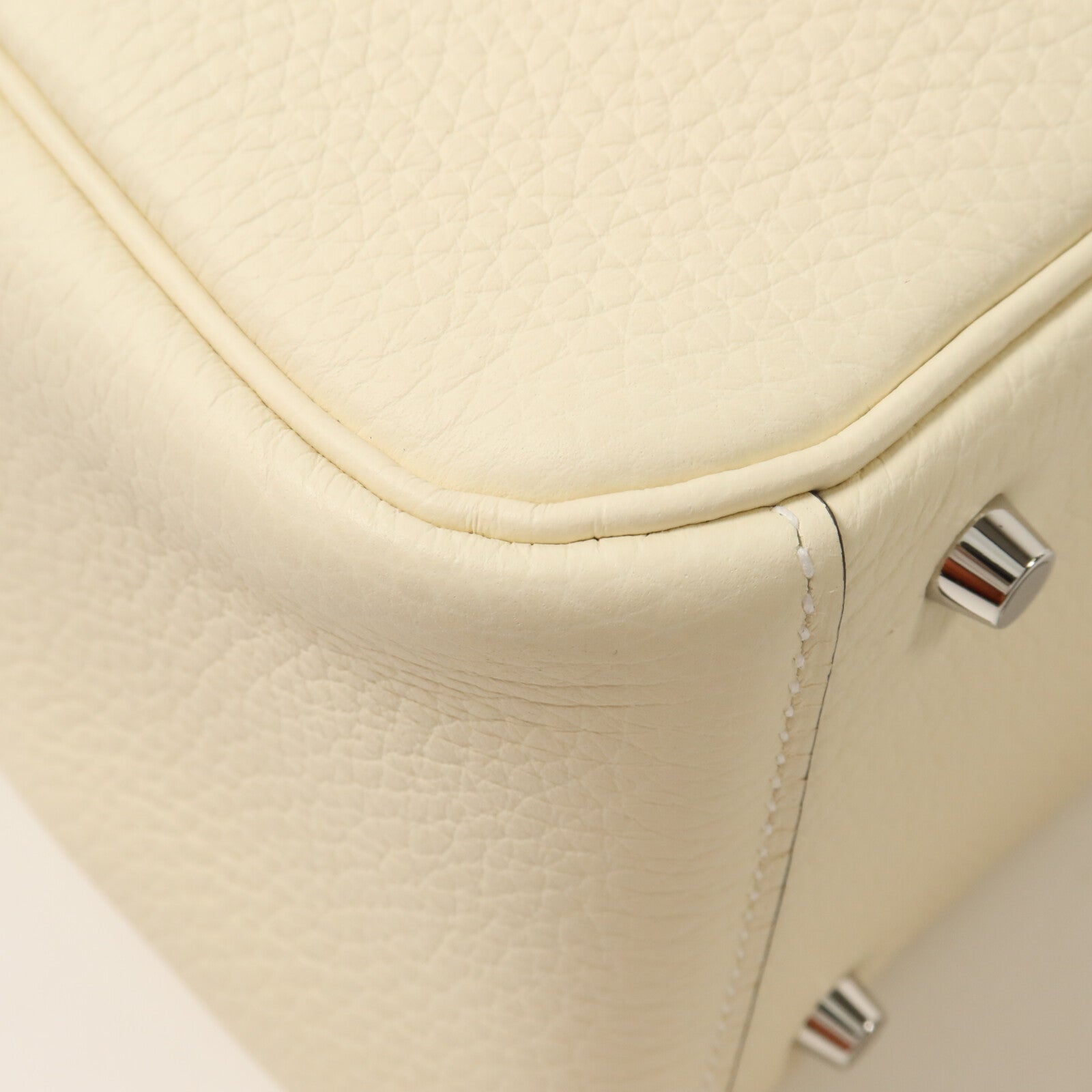 HERMES Clemence皮革Mini Lindy手挽肩背兩用袋Cream
