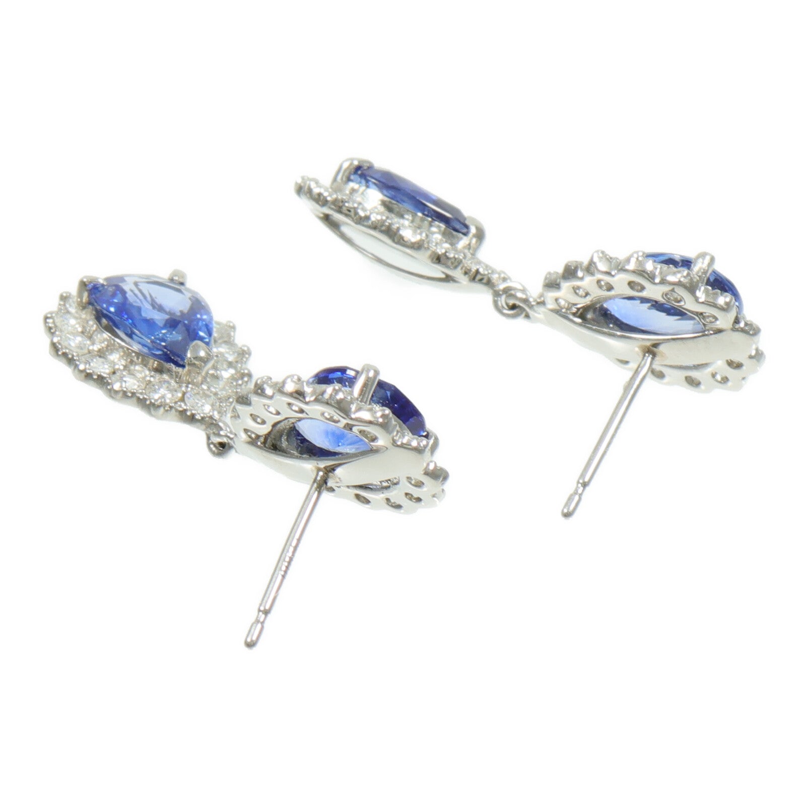 JEWELRY PT950鉑金Sapphire Diamond Earrings藍寶石/鑽石耳環