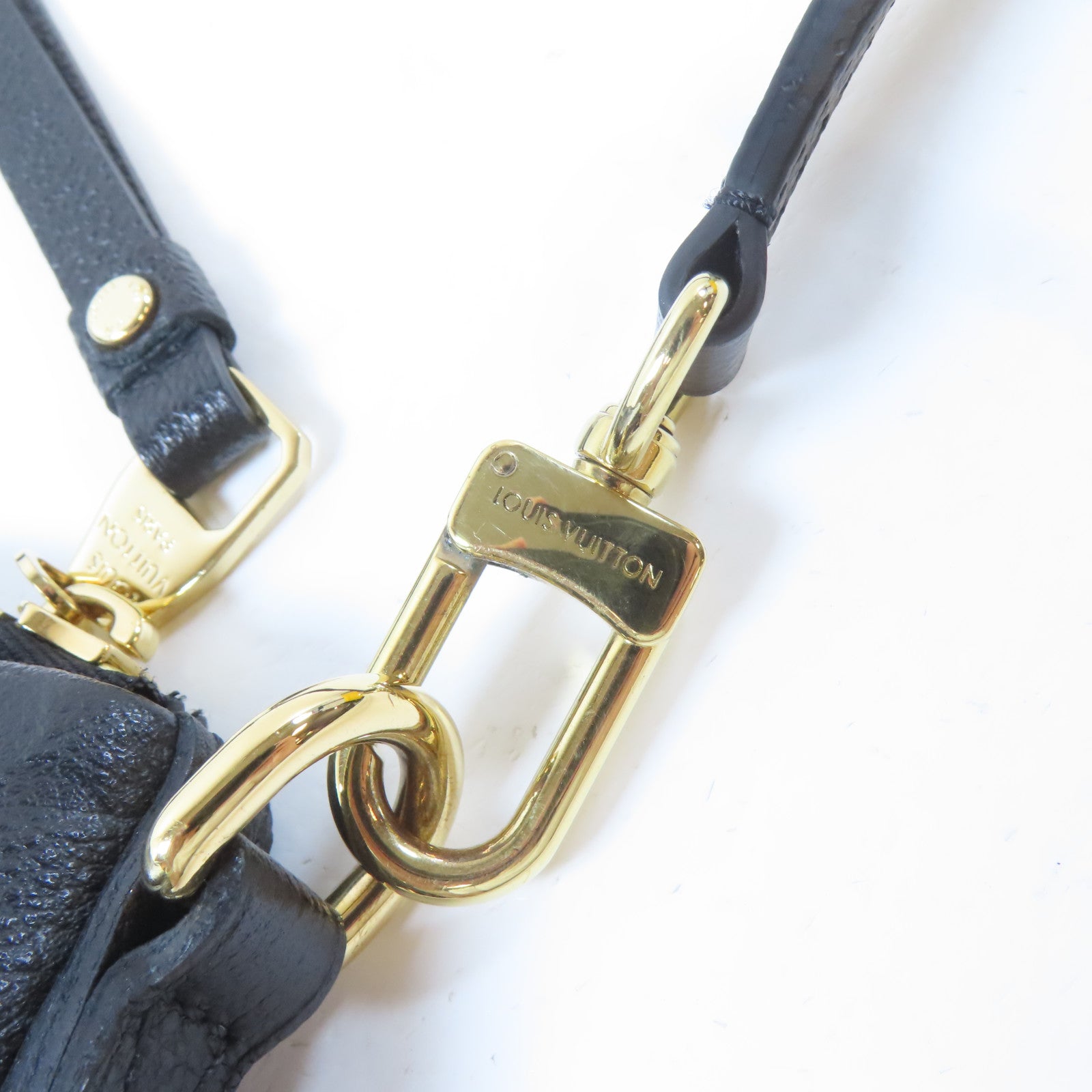 LOUIS VUITTON Monogram Empreinte Mazarine MM金扣手挽肩背兩用袋黑色