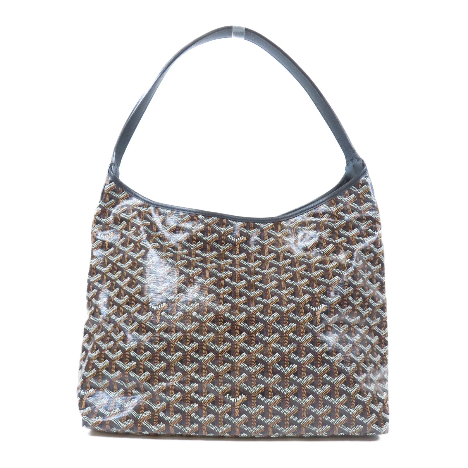 GOYARD 塗層帆布Boheme Hobo銀扣肩背袋黑色