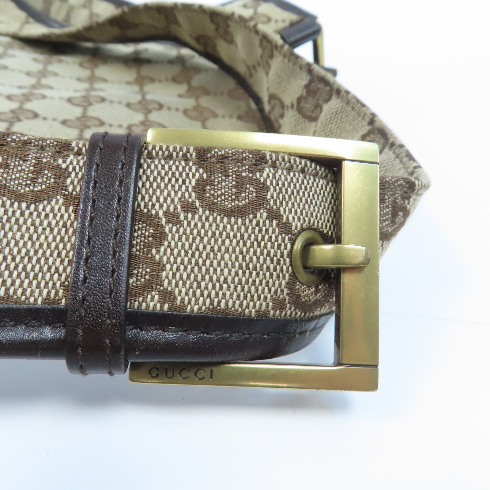 GUCCI 帆布Shoulder Bag金扣肩背袋啡色