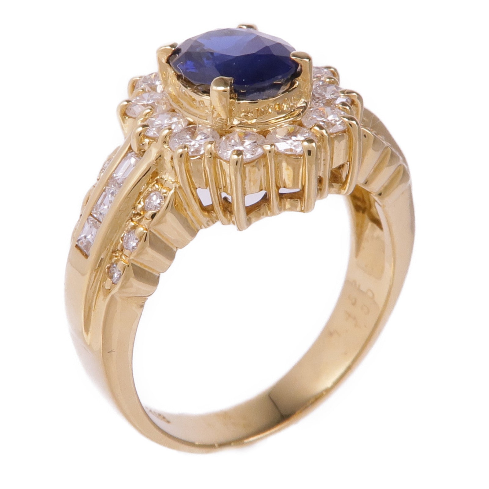 JEWELRY 18K黃金Sapphire Diamond Ring藍寶石/鑽石戒指US#6
