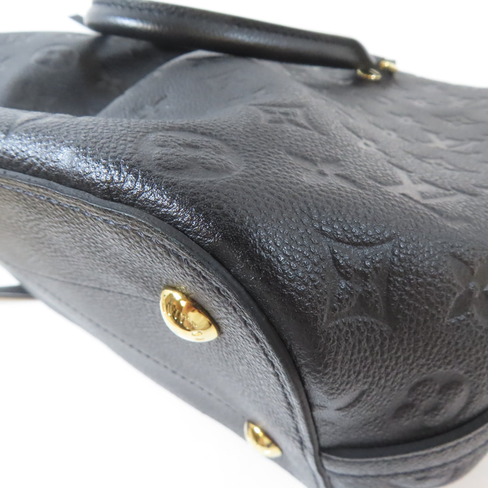 LOUIS VUITTON Monogram Empreinte Mazarine MM金扣手挽肩背兩用袋黑色