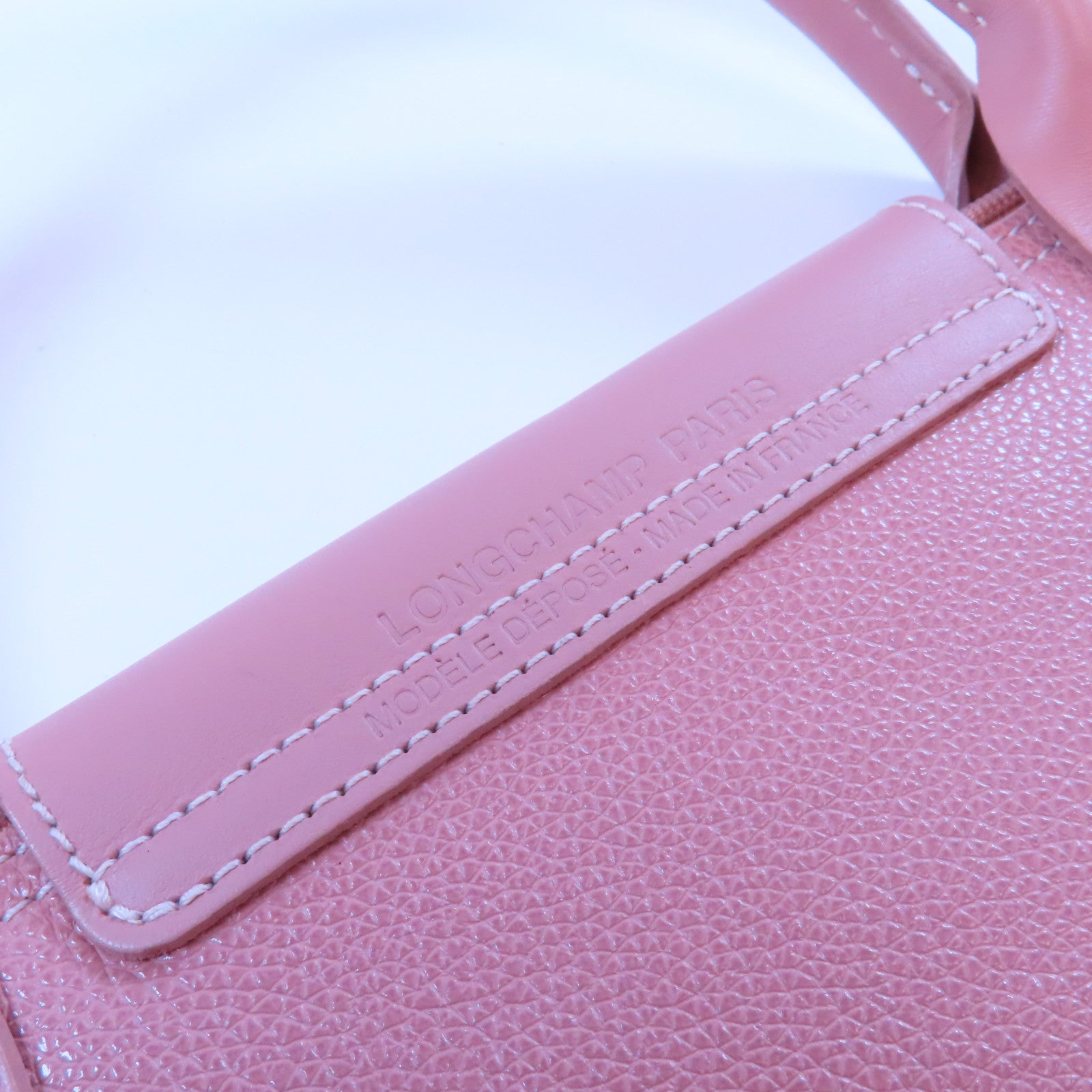 Longchamp 牛皮皮革Shoulder Bag金扣肩背袋粉紅色