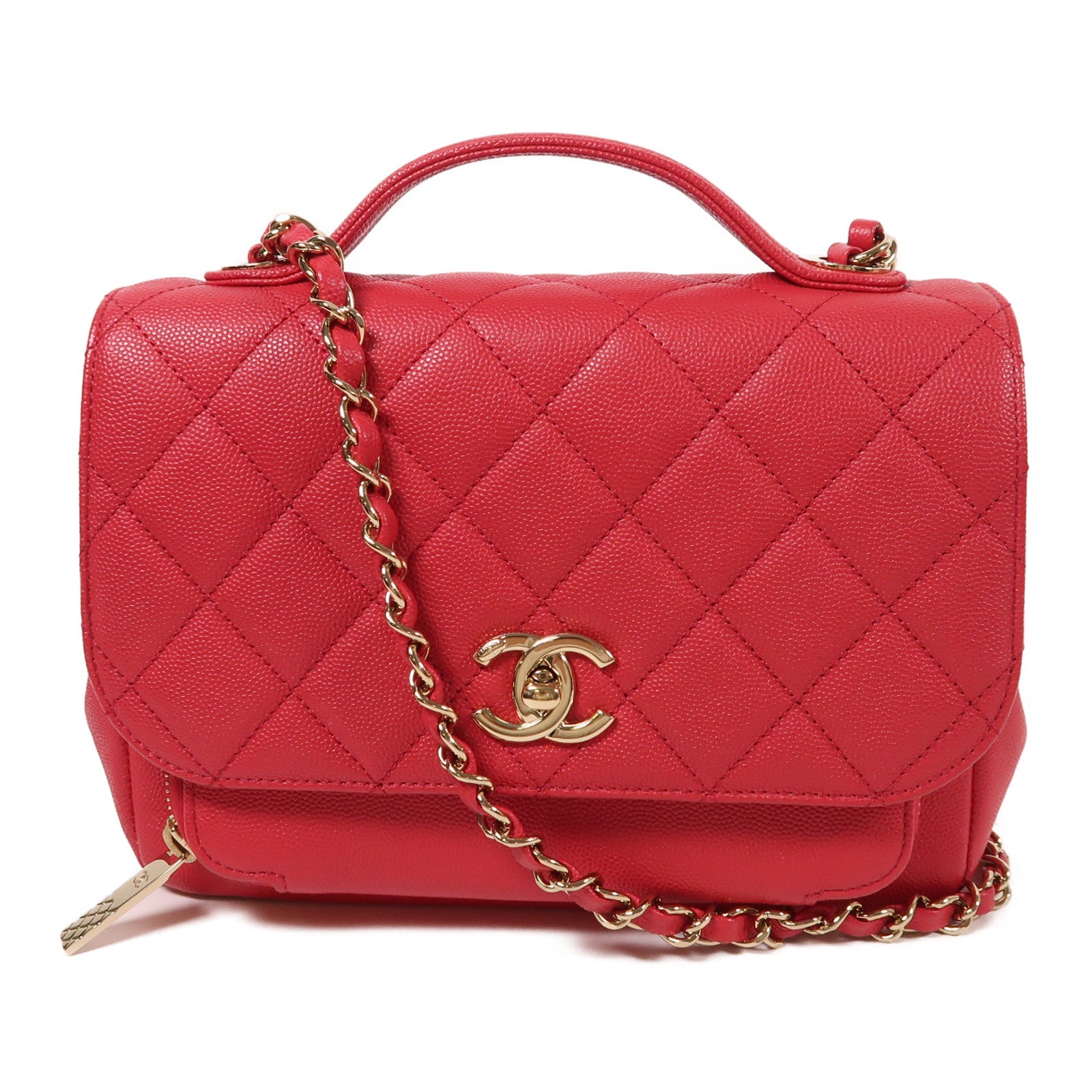 CHANEL 牛皮皮革Business Affinity金扣手挽肩背兩用袋