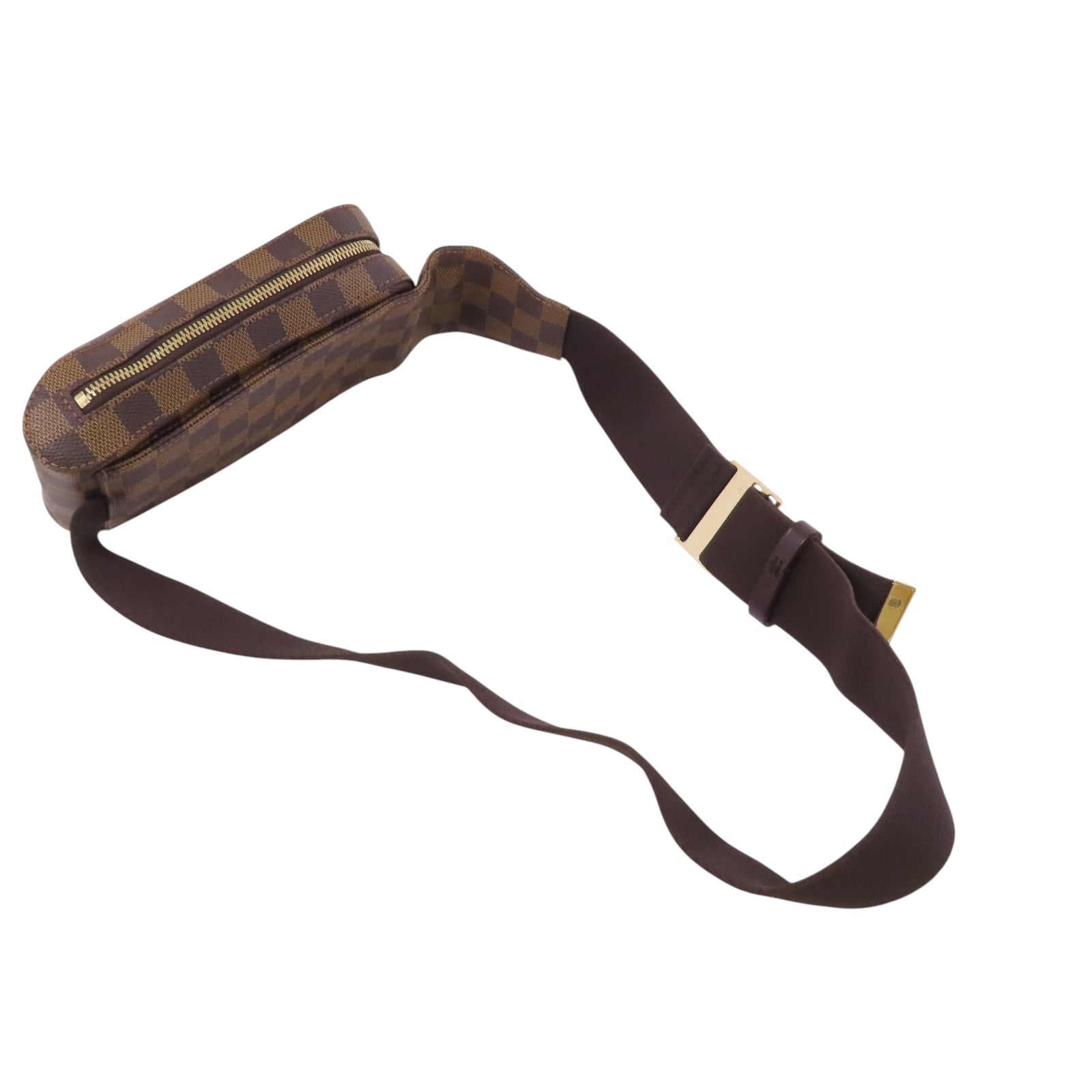 LOUIS VUITTON Damier Ebene Geronimo金扣腰包肩背兩用袋