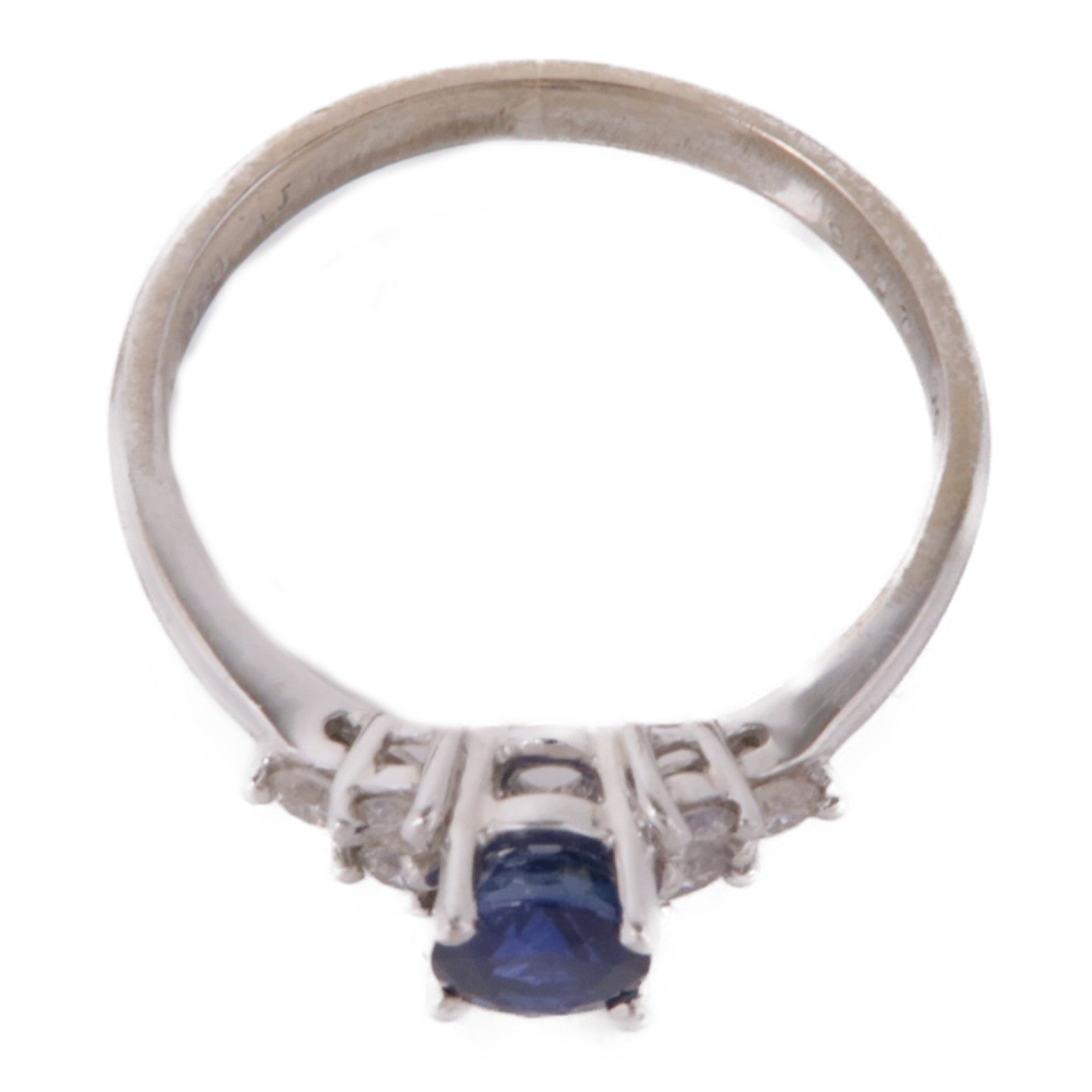 JEWELRY 【激減優惠】18K白金Sapphire/Diamond Ring藍寶石/鑽石戒指US#5