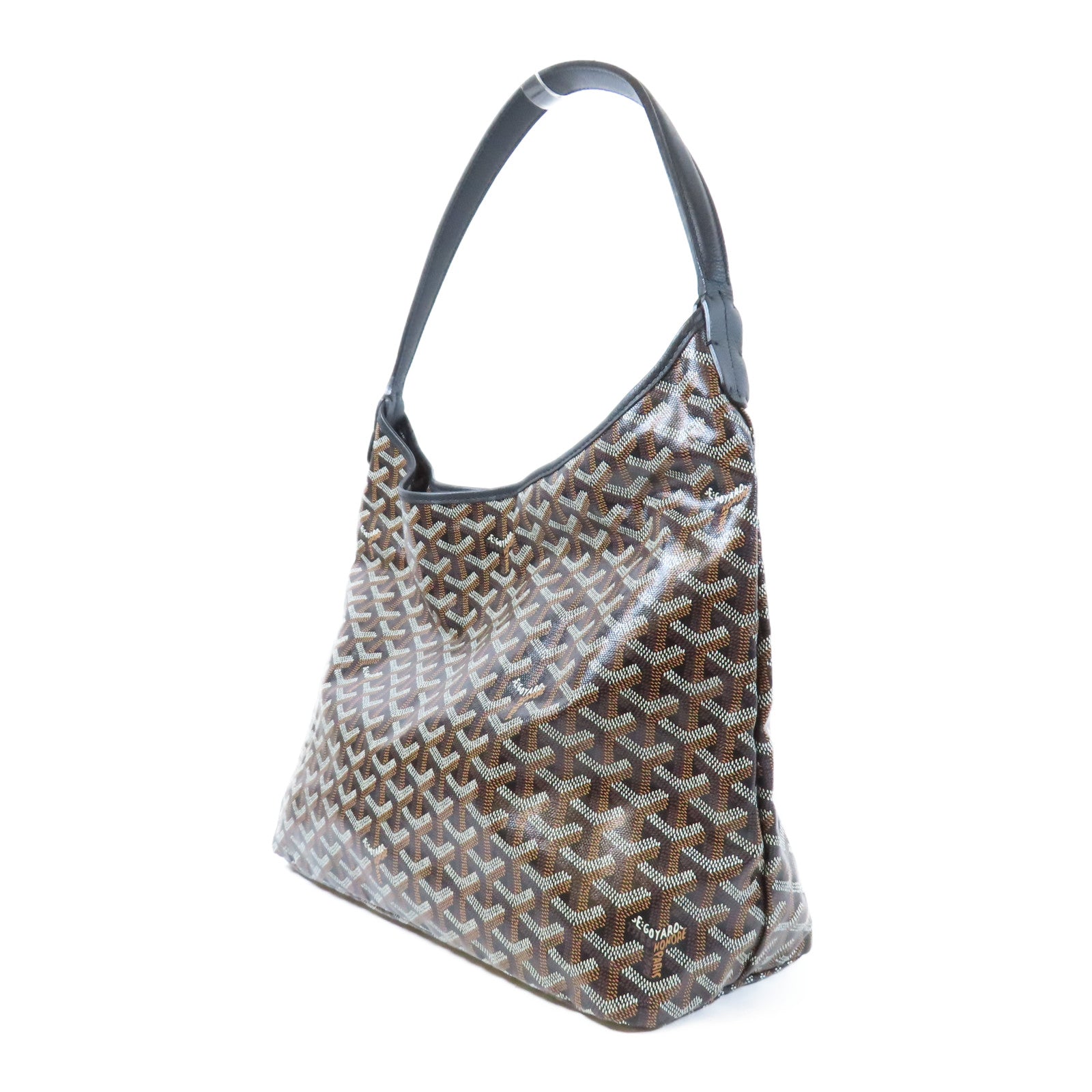 GOYARD 塗層帆布Boheme Hobo銀扣肩背袋黑色