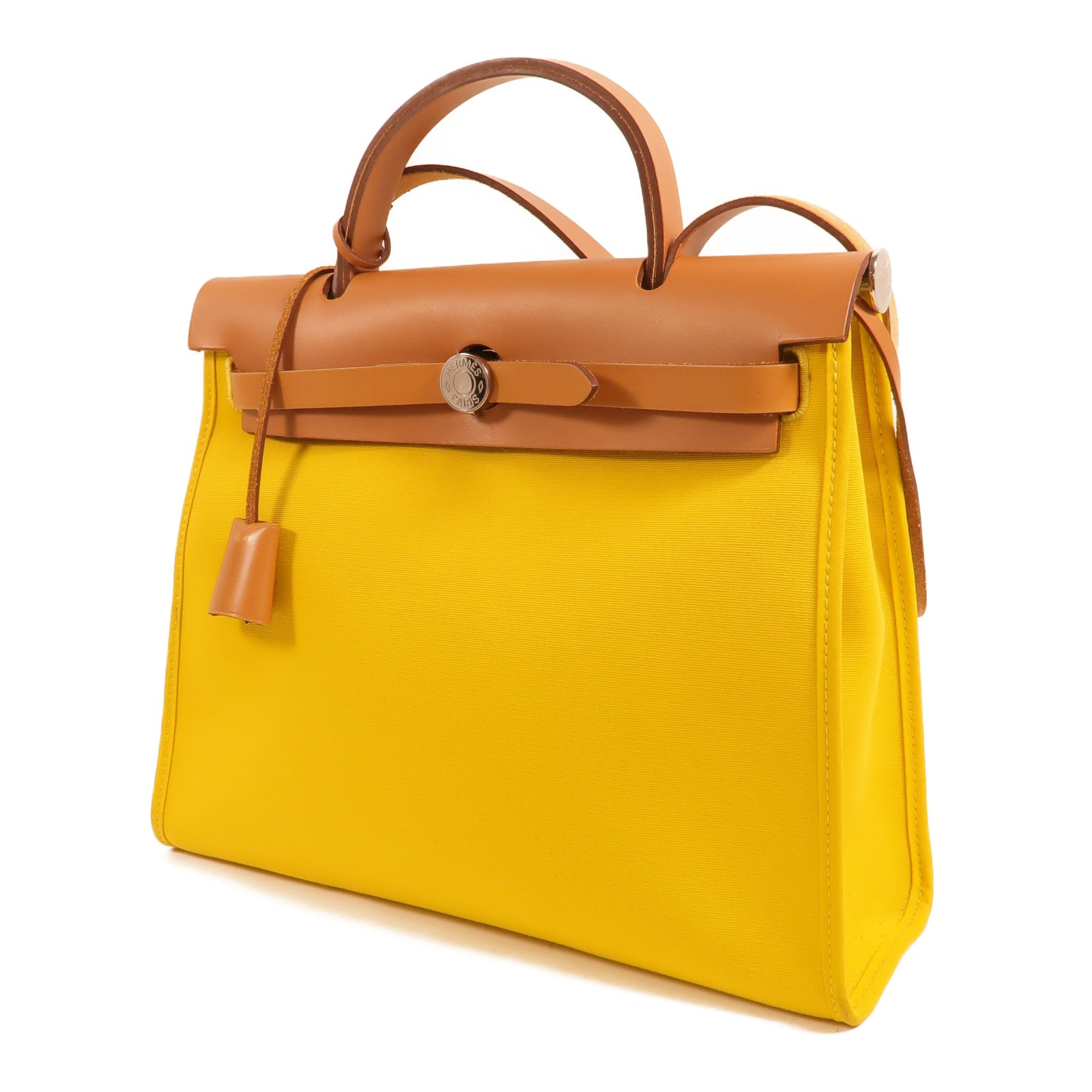 HERMES 帆布Herbag PM手挽肩背兩用袋Lime
