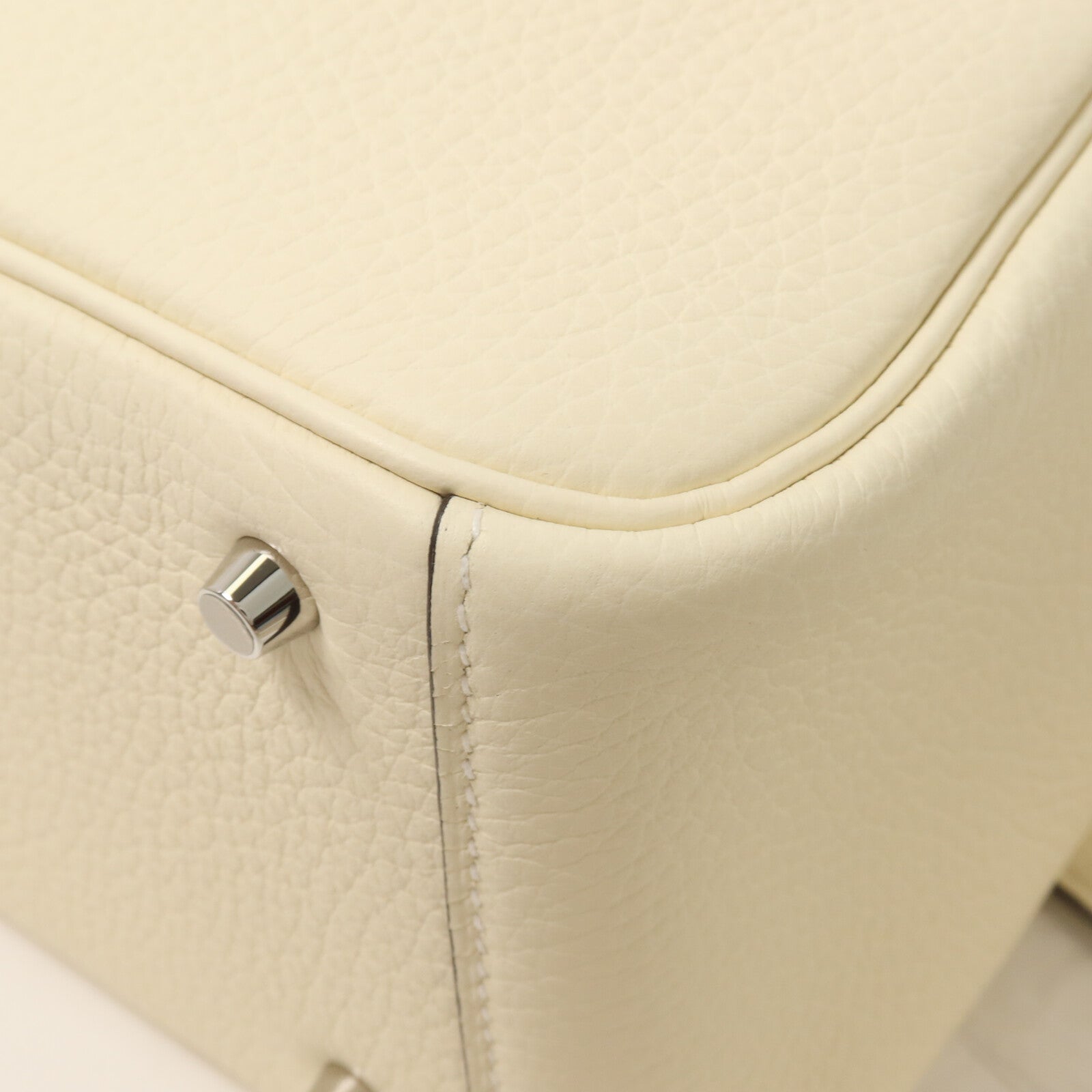 HERMES Clemence皮革Mini Lindy手挽肩背兩用袋Cream