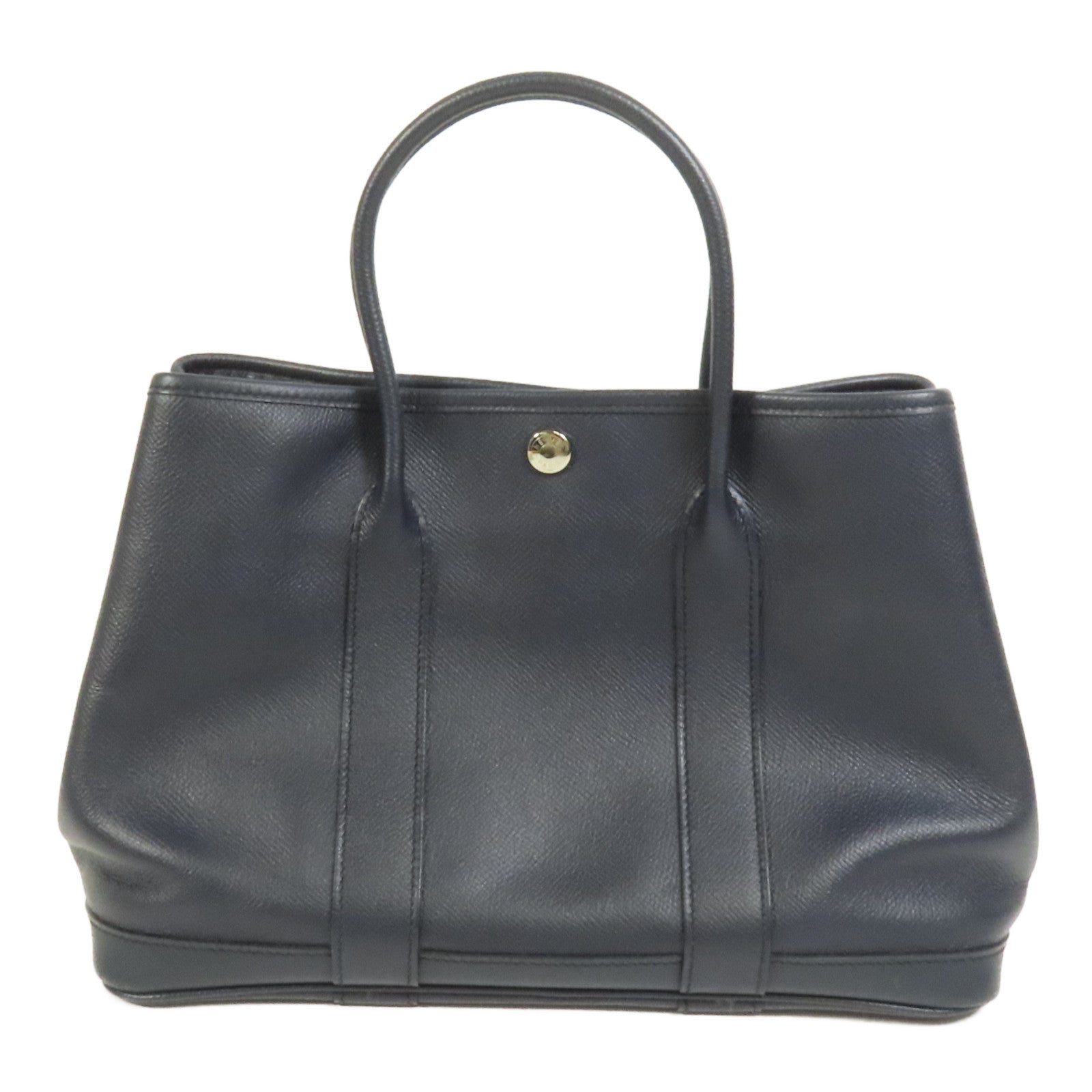 HERMES Epsom皮革Garden Party TPM銀扣手挽袋Bleu Indigo