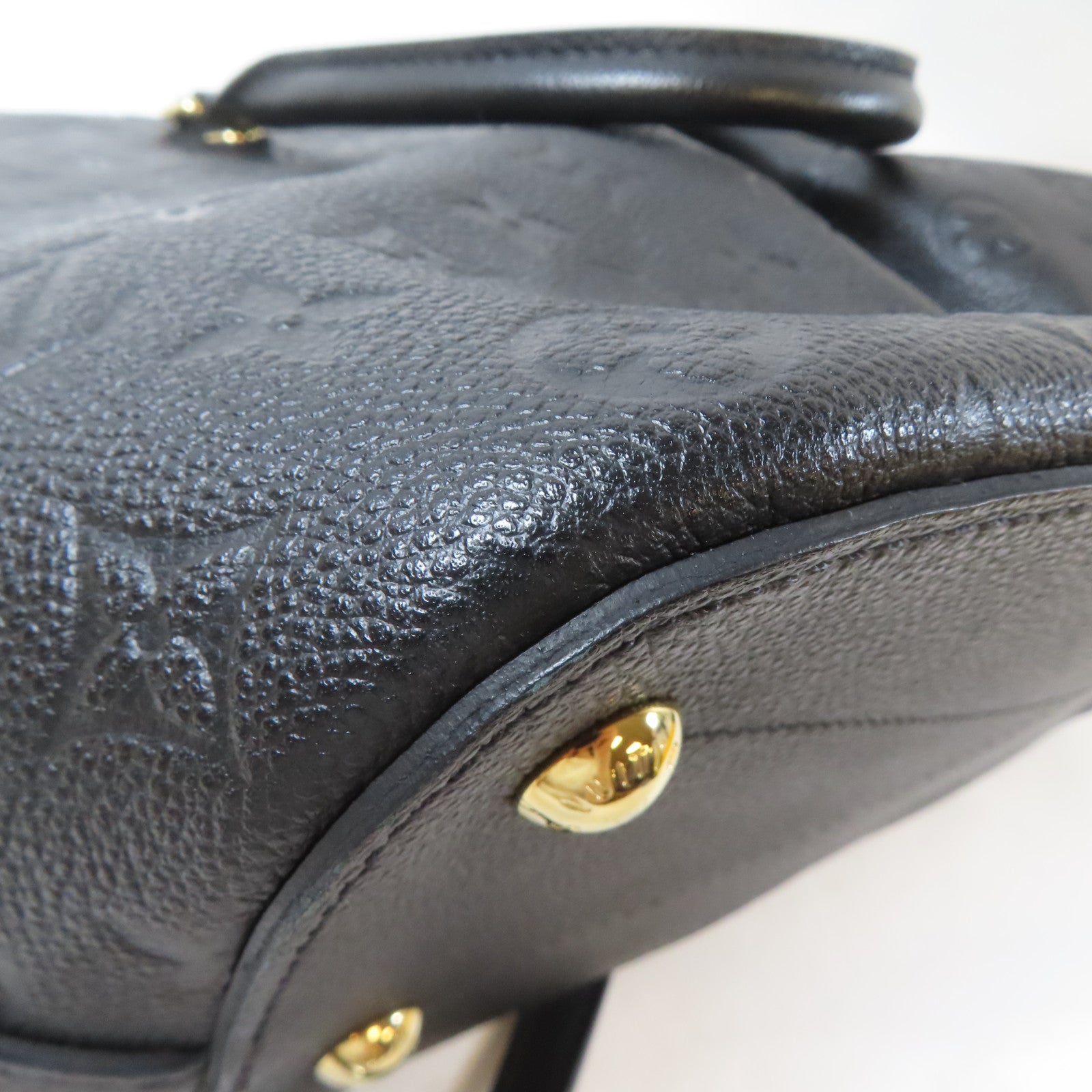 LOUIS VUITTON Monogram Empreinte Mazarine MM金扣手挽肩背兩用袋黑色