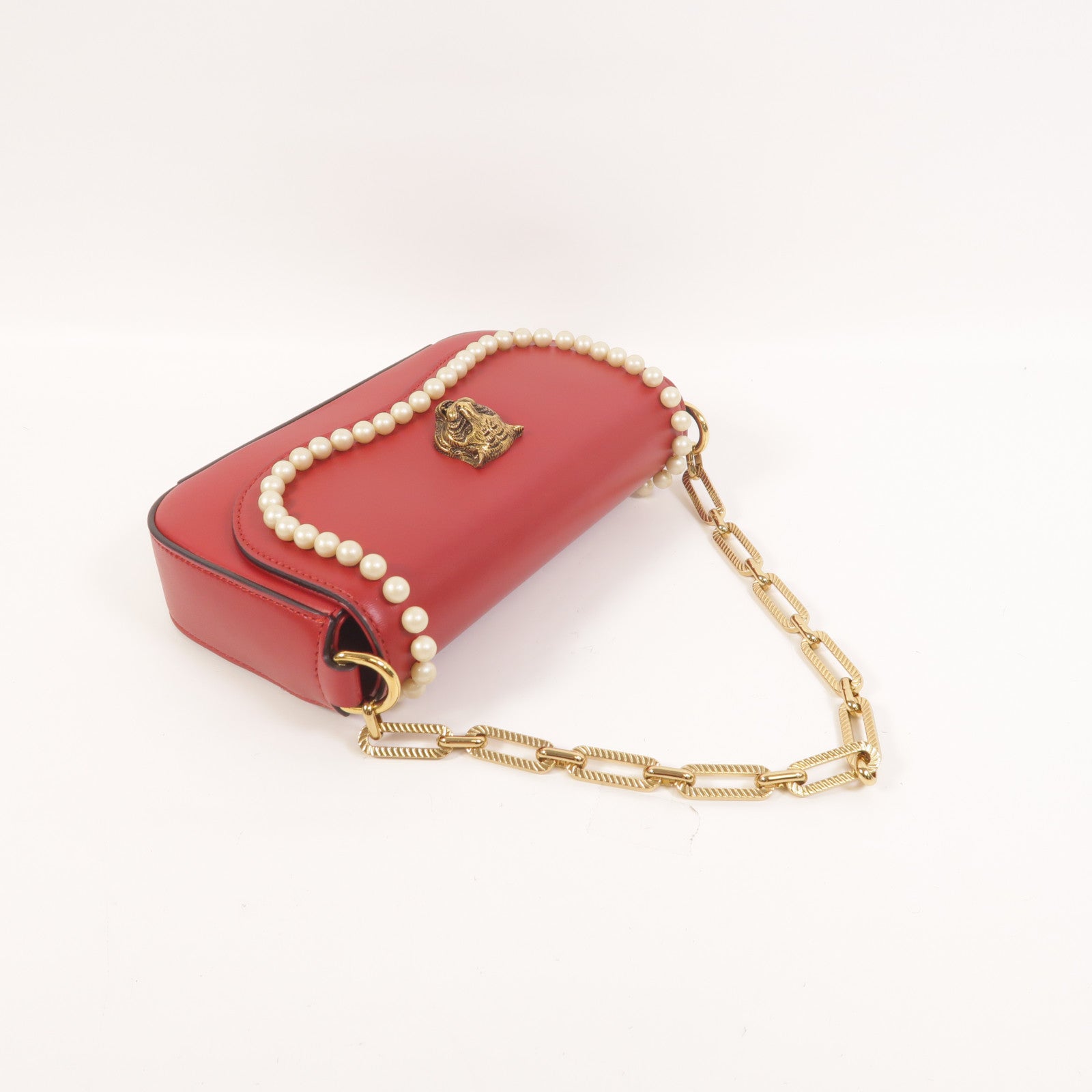 GUCCI 牛皮皮革Pearl Tiger Broadway手挽袋