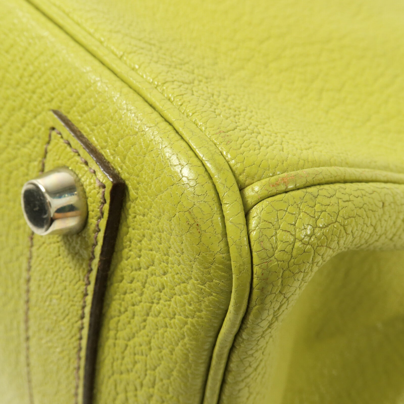 HERMES Chevre皮革Birkin 32 HAC手挽袋Vert Anis